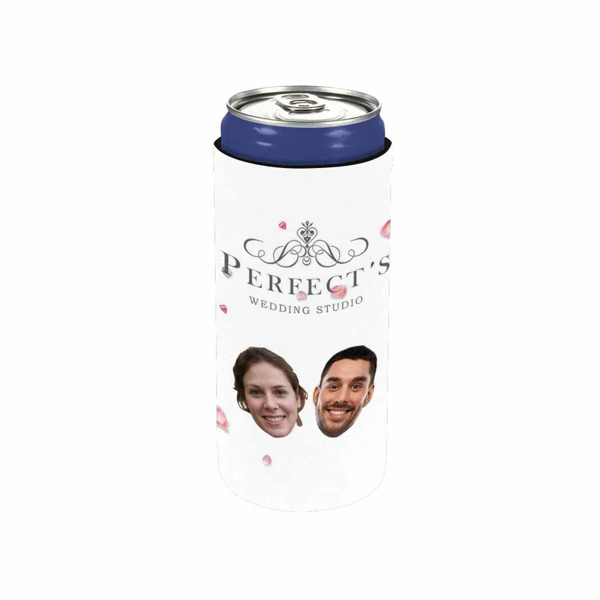 Custom Couple Face Flower Can Cooler Wedding Koozies Personalized Can Cooler DIY Cooler for Parties Weddings Events