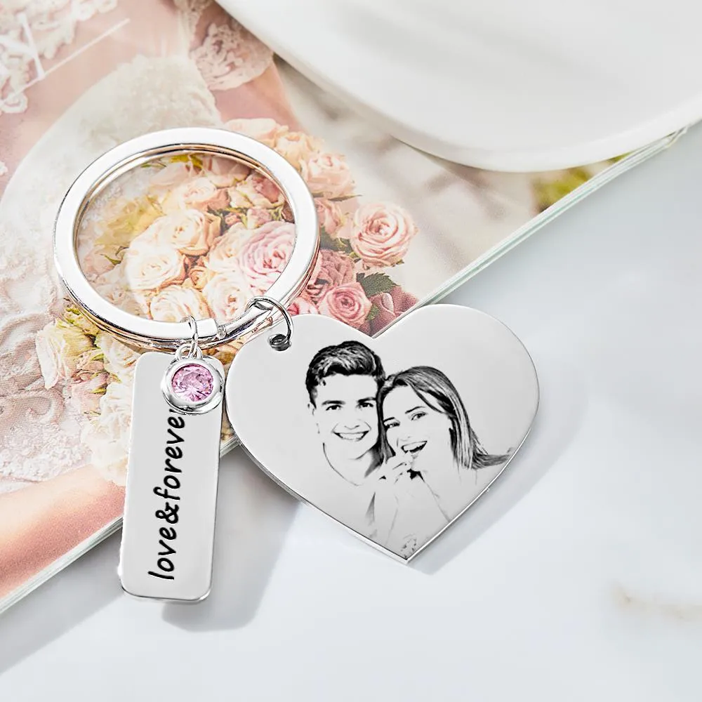 Custom engraved keychains can be engraved and pictures for lover