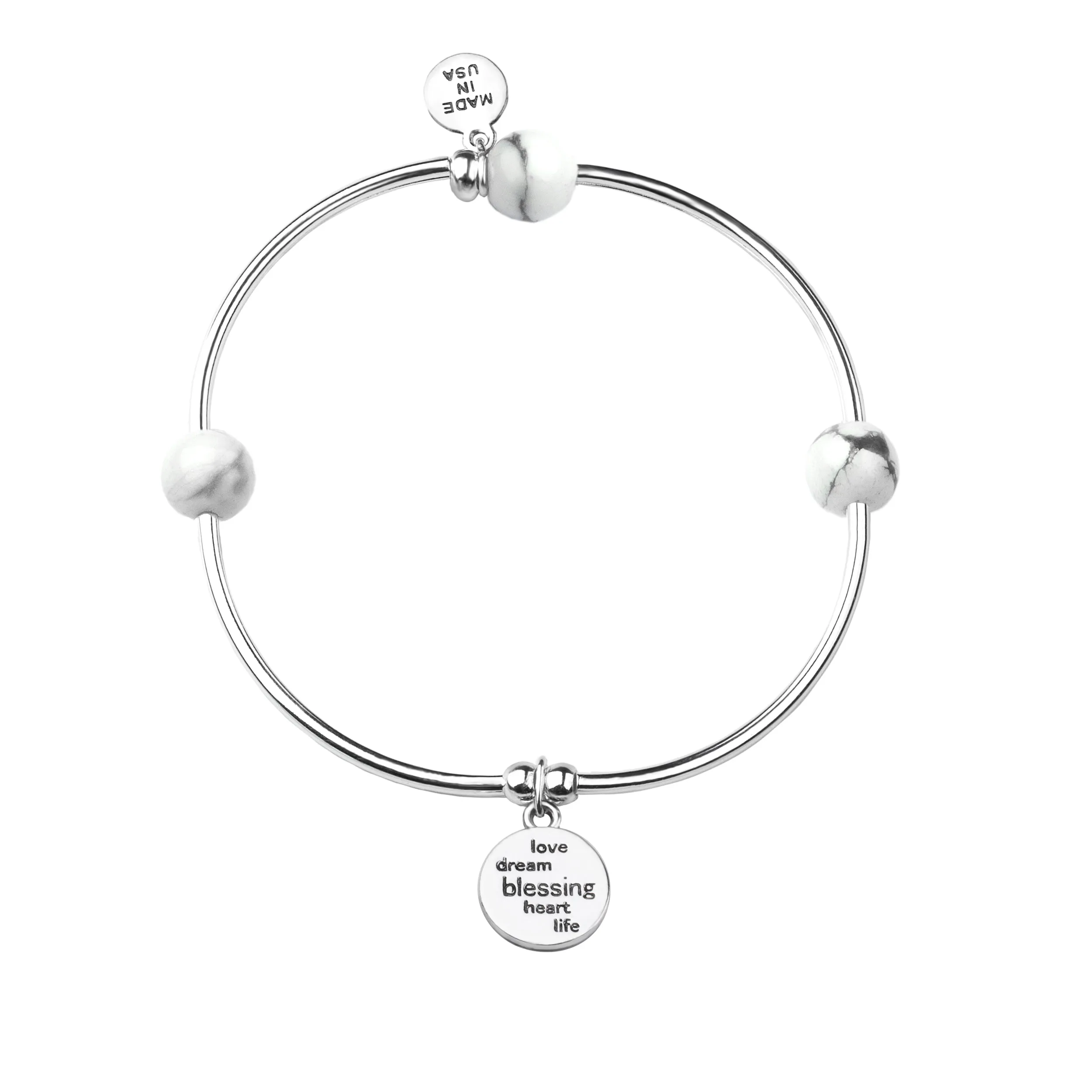 Daughter | Soft Bangle Charm Bracelet | Turquoise