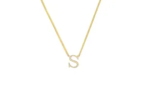 Diamond Upper Case Roman Times Initial Necklace