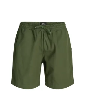 Dyed Canvas Beach Shorts,  Olivine