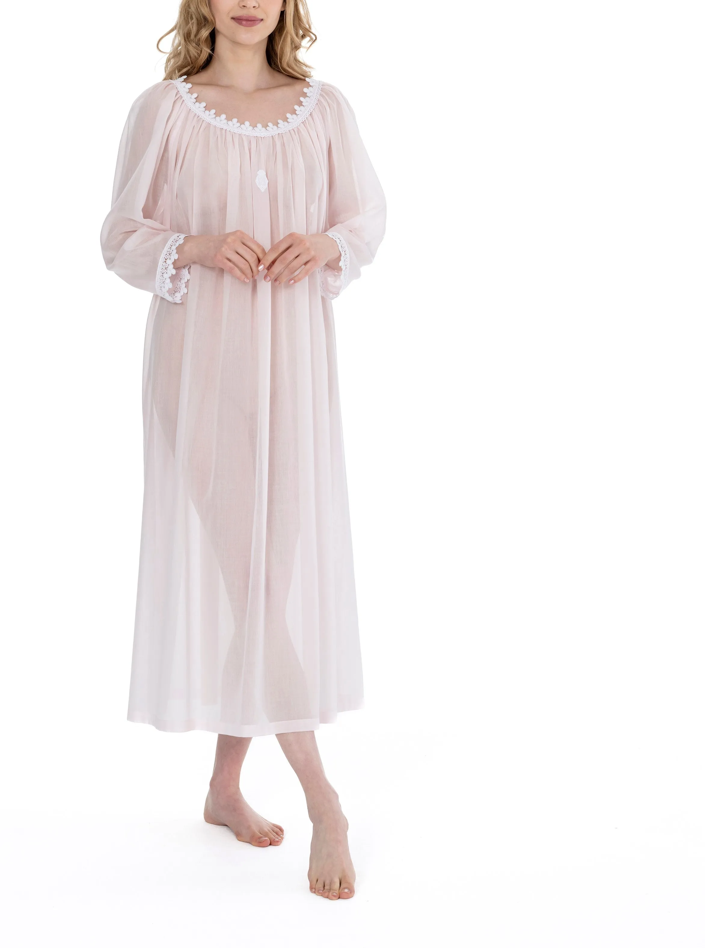 Elyse 3NH Long Mousseline Nightdress (In stock, 3 day delivery)