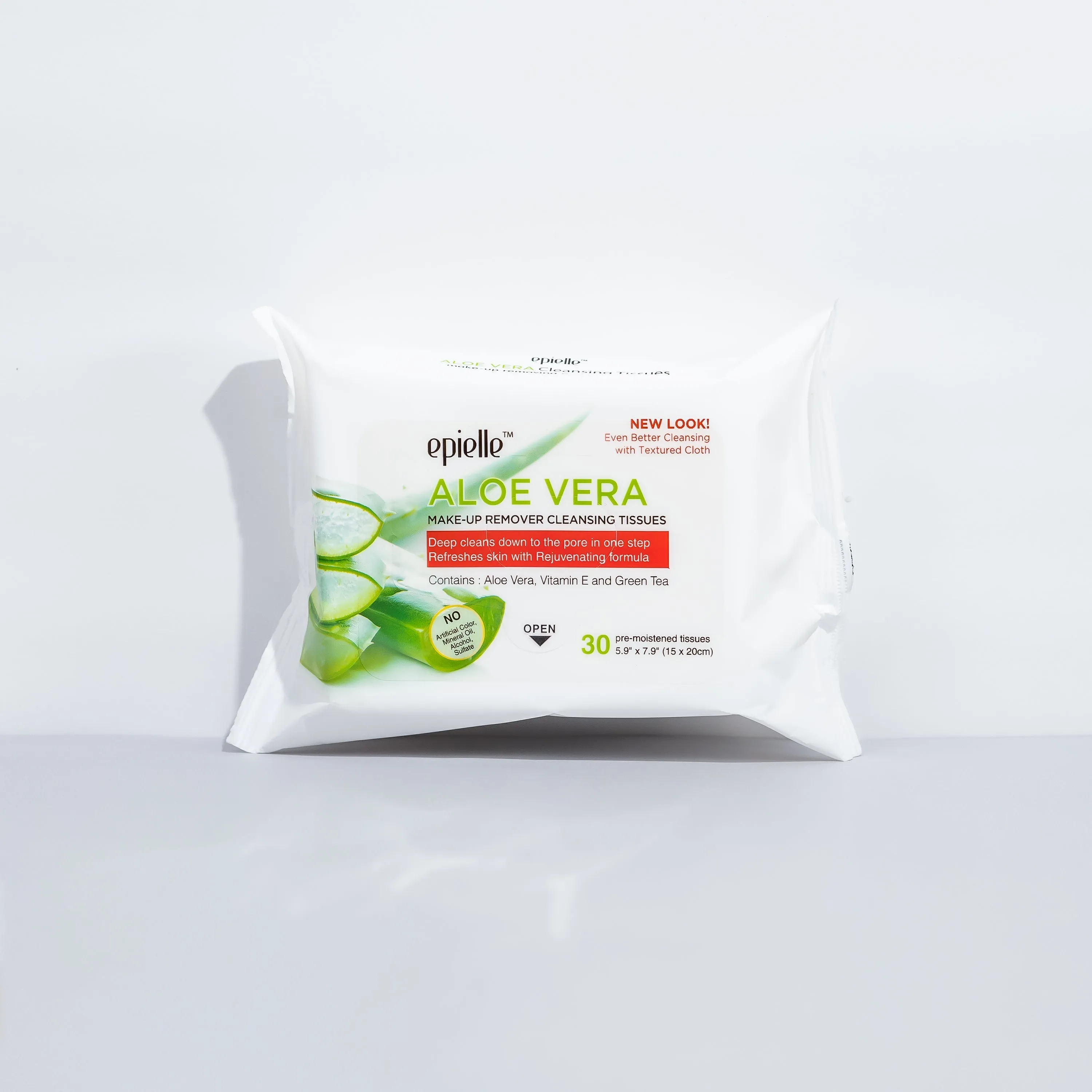 EPIELLE Toallitas limpiadoras desmaquillantes de aloe vera 30 pz