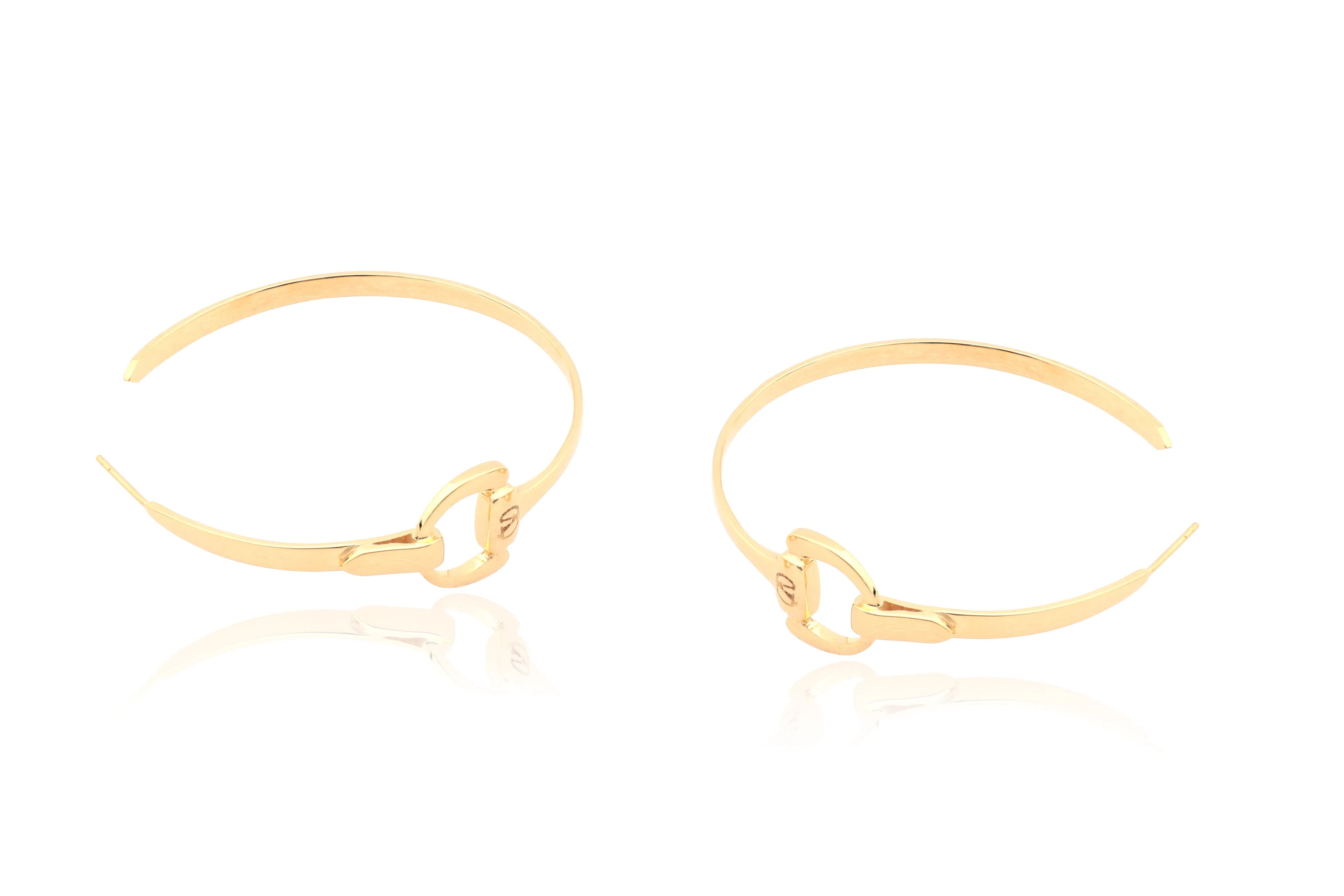 Equestrian Hoop Earrings in Gold