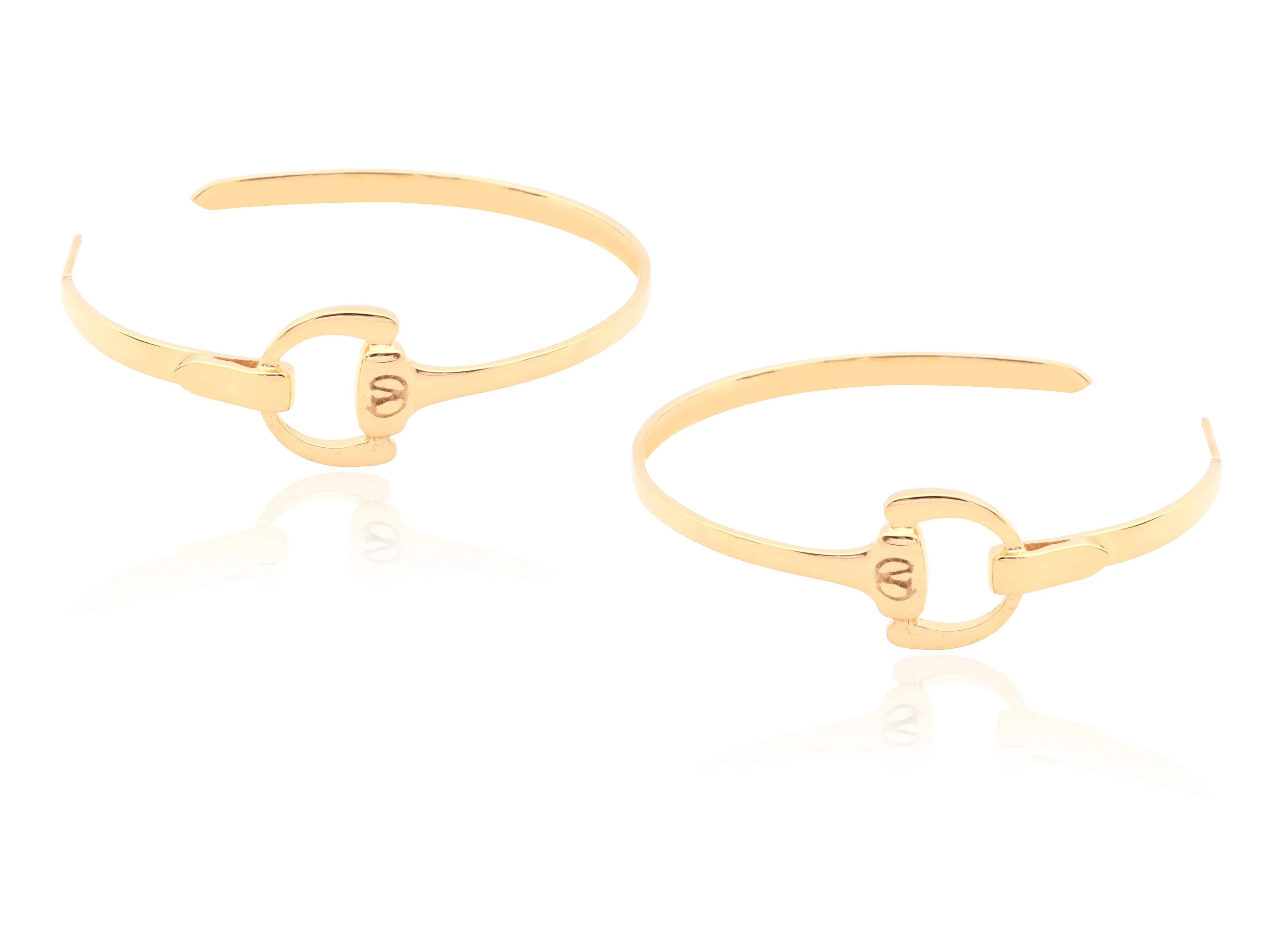 Equestrian Hoop Earrings in Gold