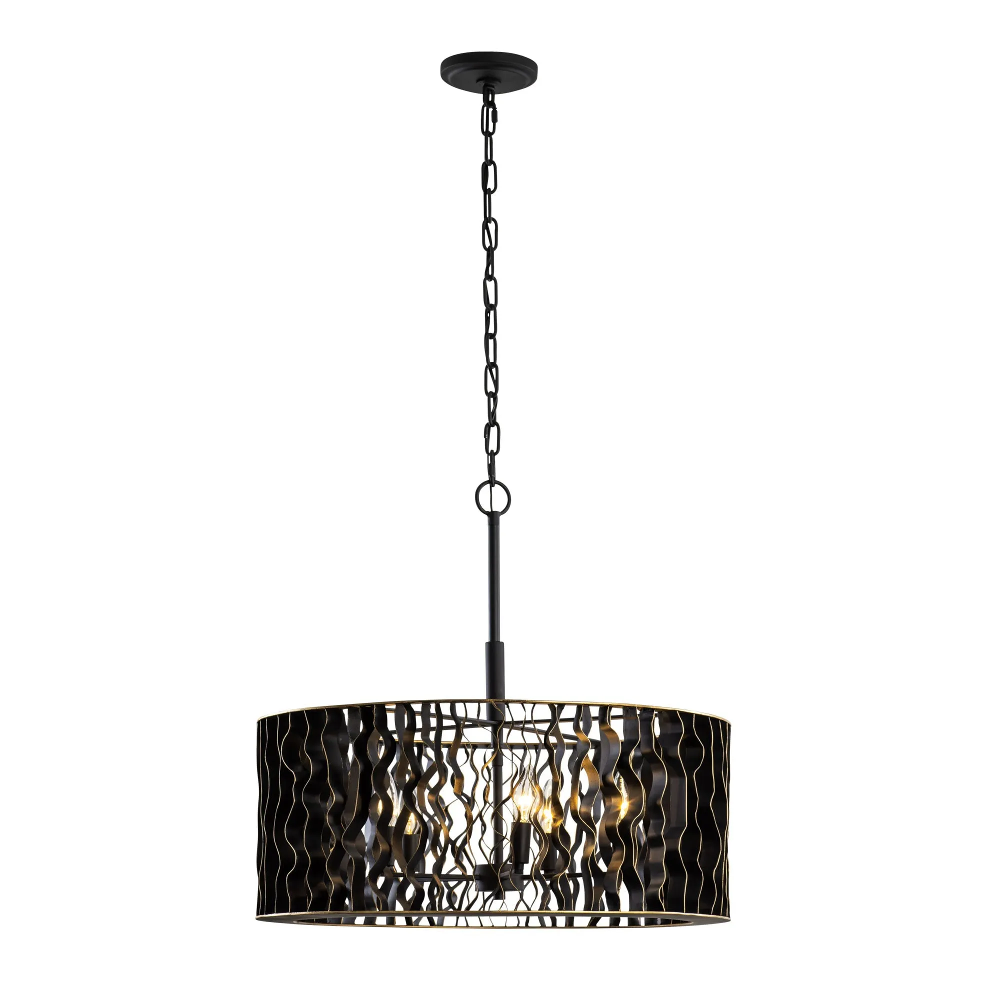 Estela 380P05MBFG 5-Light Pendant Light - Matte Black/French Gold