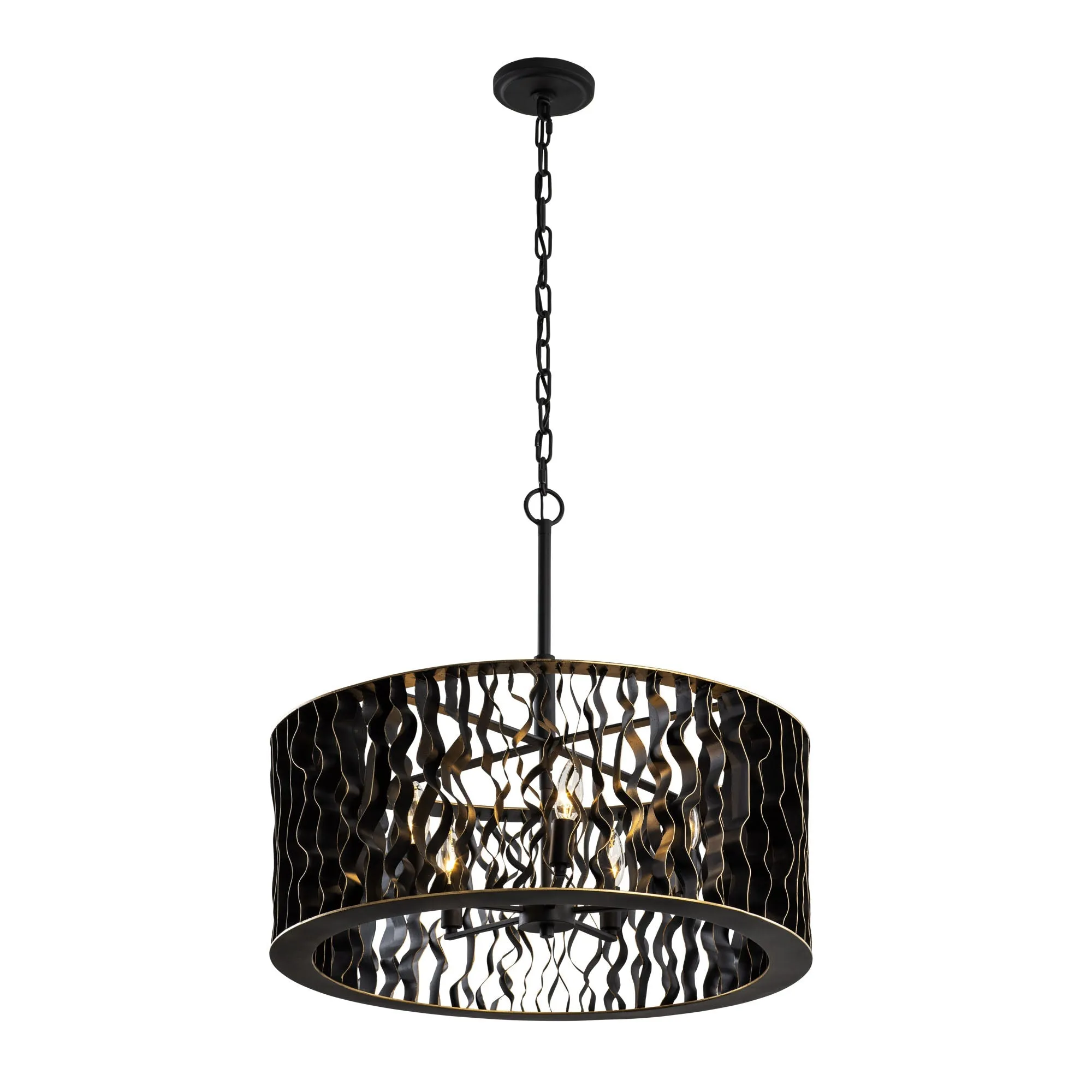 Estela 380P05MBFG 5-Light Pendant Light - Matte Black/French Gold