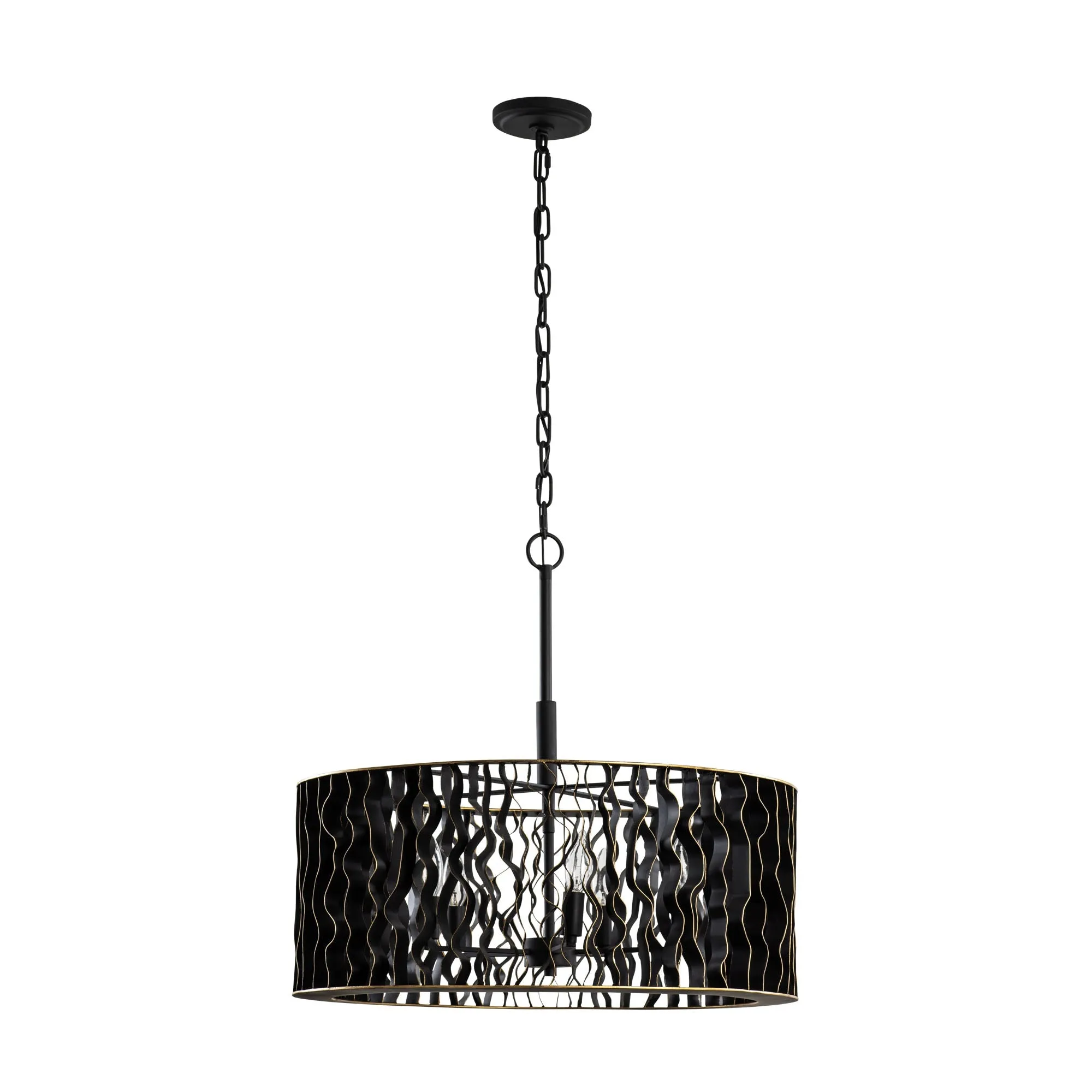 Estela 380P05MBFG 5-Light Pendant Light - Matte Black/French Gold