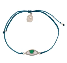 EYE PROTECTION BRACELET - TEAL GREEN - SILVER