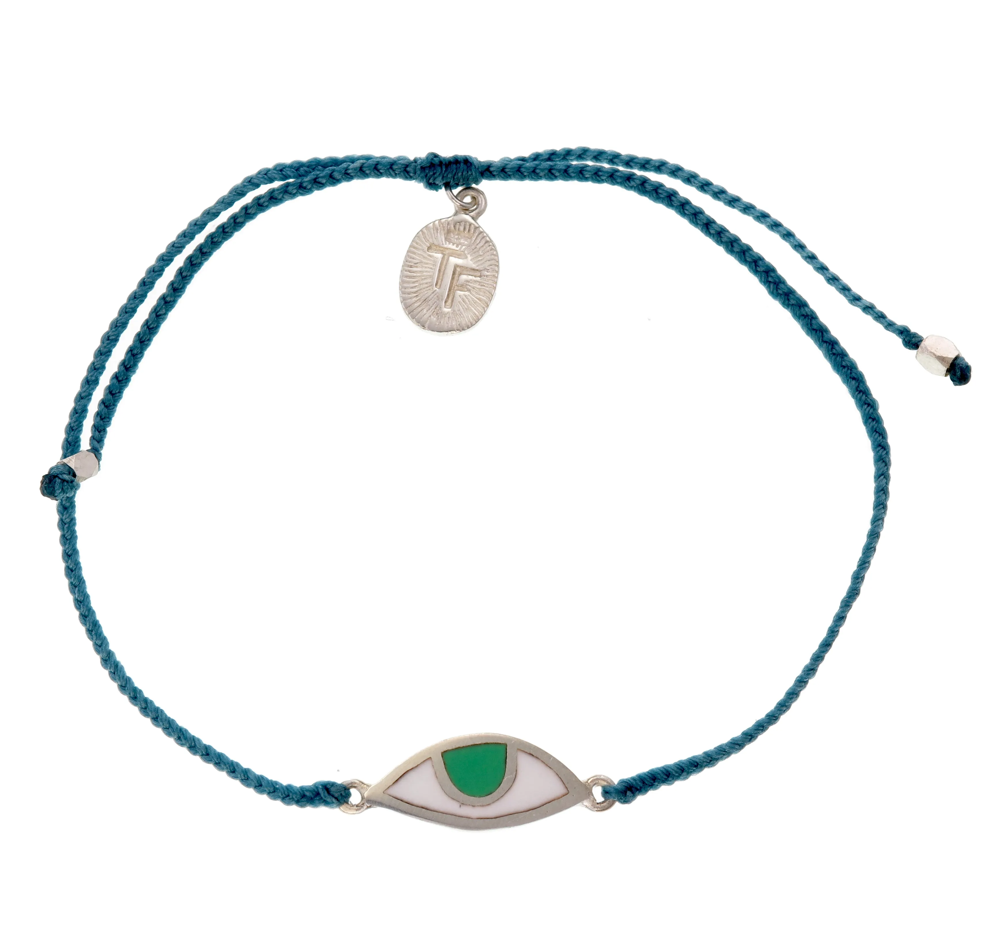 EYE PROTECTION BRACELET - TEAL GREEN - SILVER