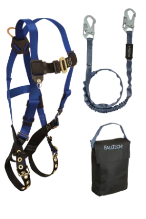 FallTech 9001HS Starter Kit - Harness, Shock Absorbing Lanyard,Gear Bag.