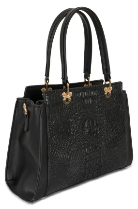 Faux Leather Bag with accessory | Black | 0487ZZ