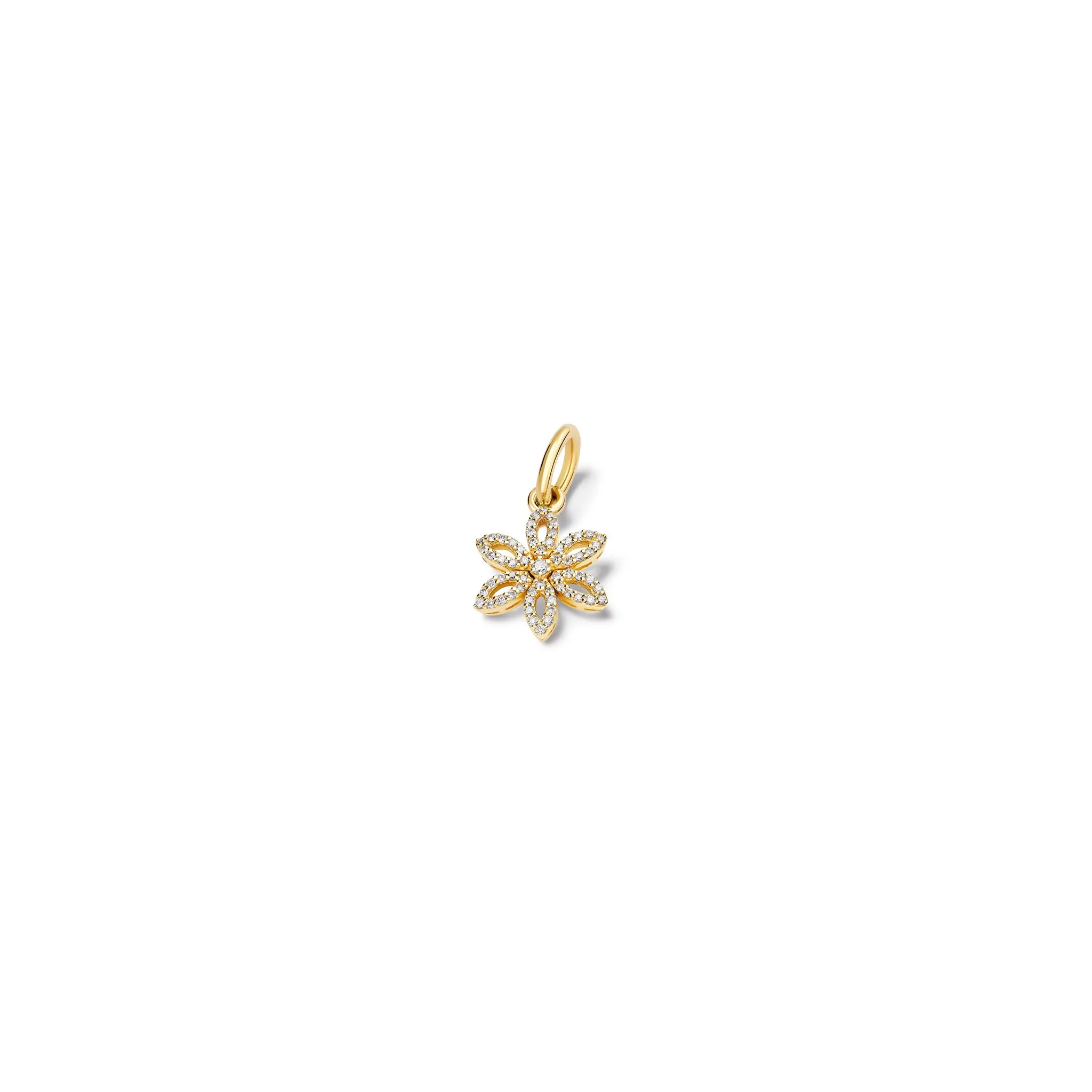 Fleur de Lys Small Necklace Pendant 18ct Yellow Gold - Diamond Pavé