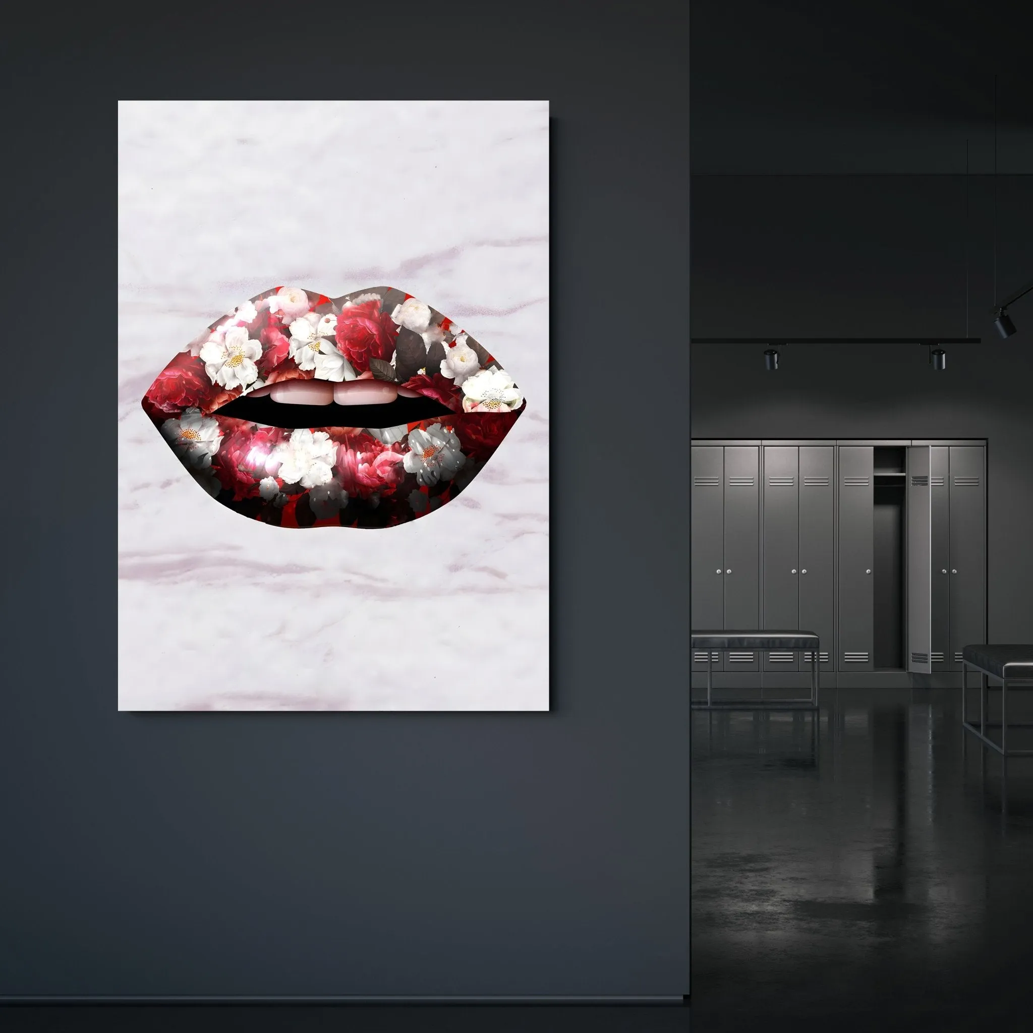 Flowers Lips Wall Art