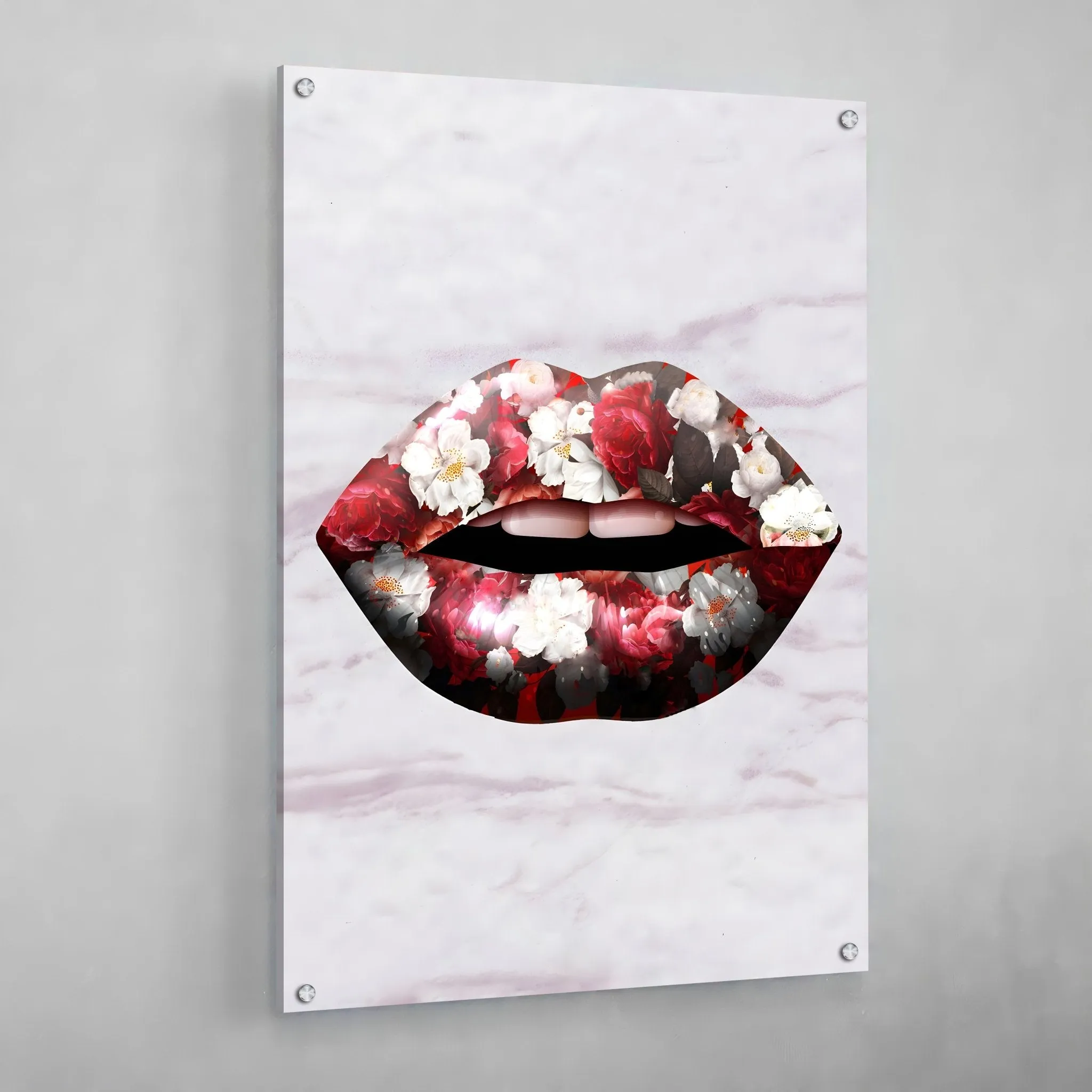 Flowers Lips Wall Art