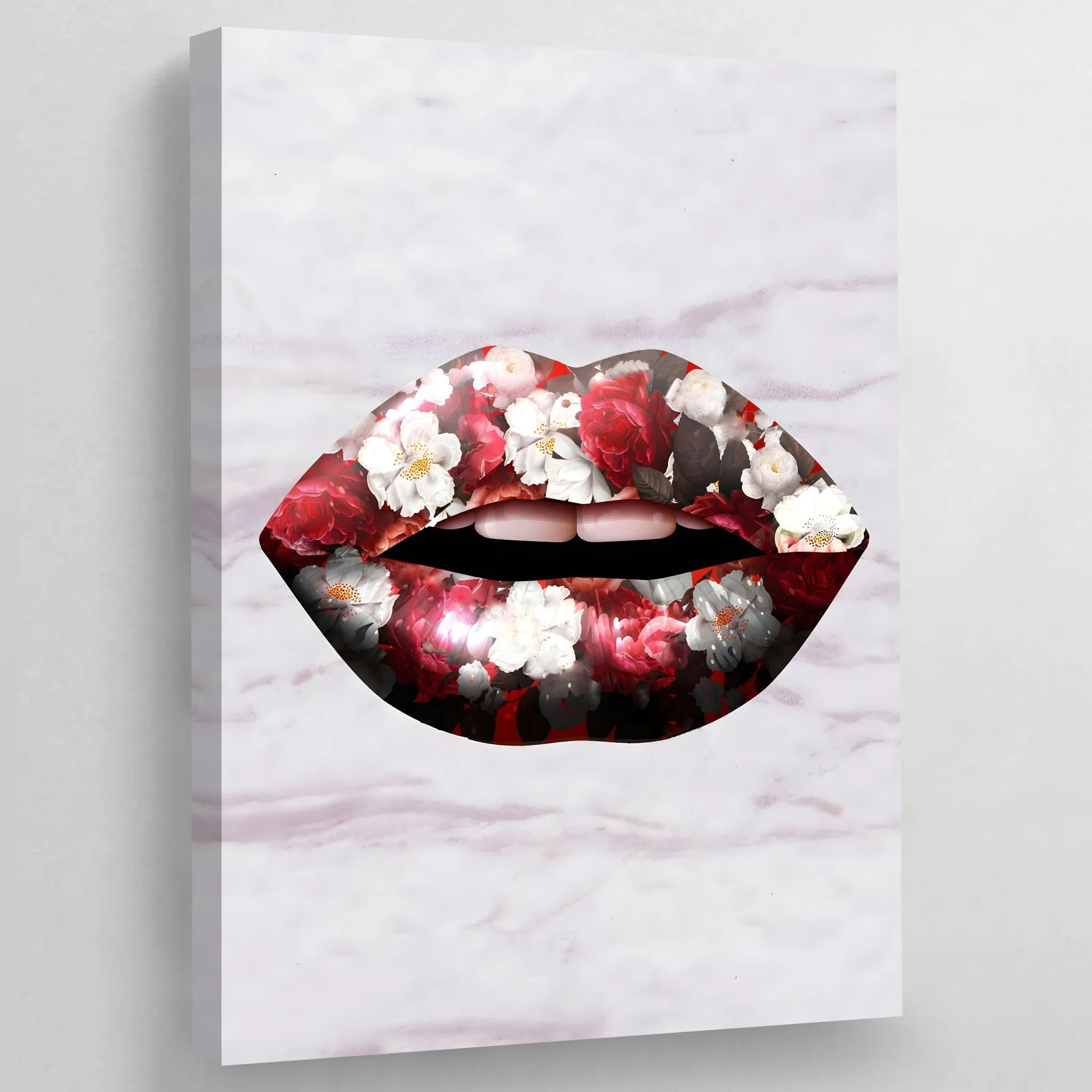 Flowers Lips Wall Art