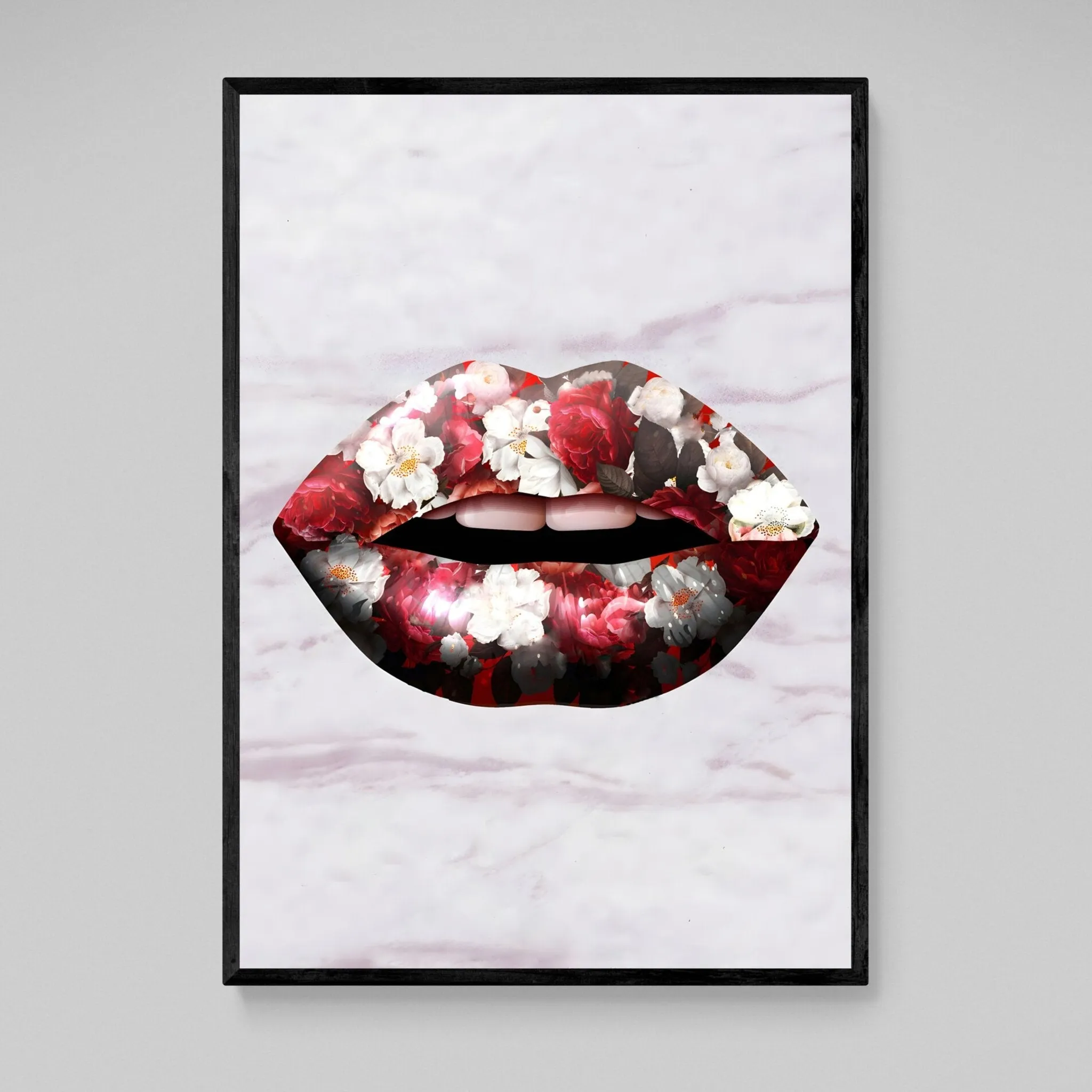 Flowers Lips Wall Art