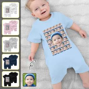 #For 0-2T-Custom Seamless Face Baby Short Sleeve Rompers 100% Organic Cotton Jumpsuit One-piece Coverall and Layette Set