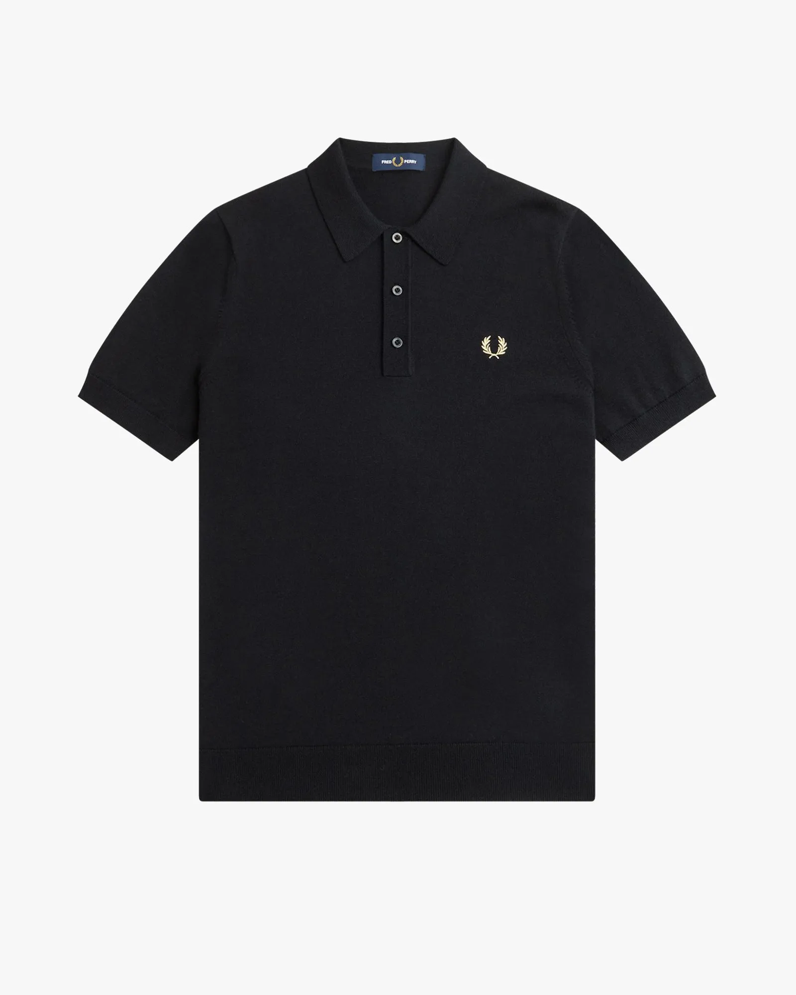 Fred Perry Classic Knitted Polo Shirt - Black