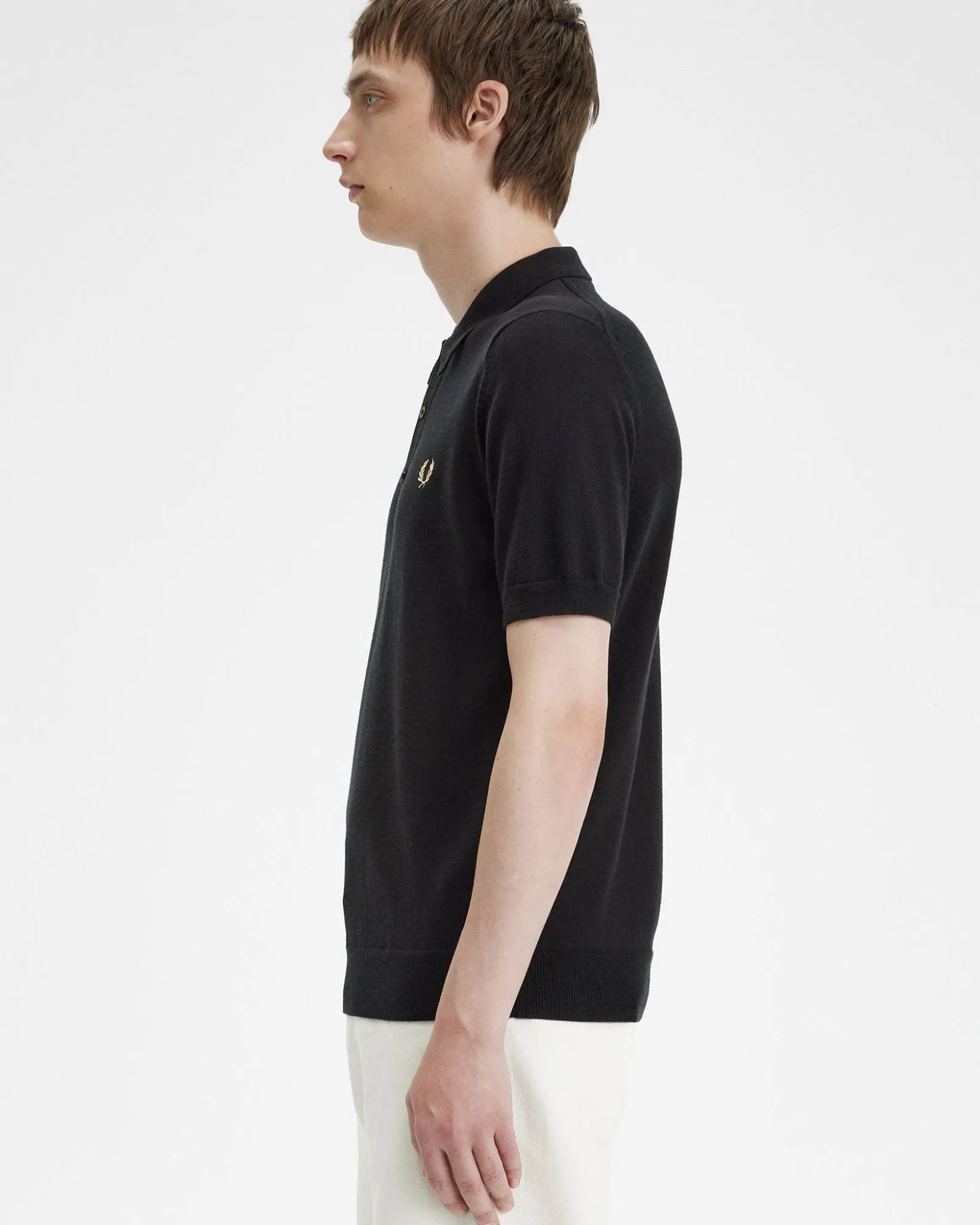 Fred Perry Classic Knitted Polo Shirt - Black