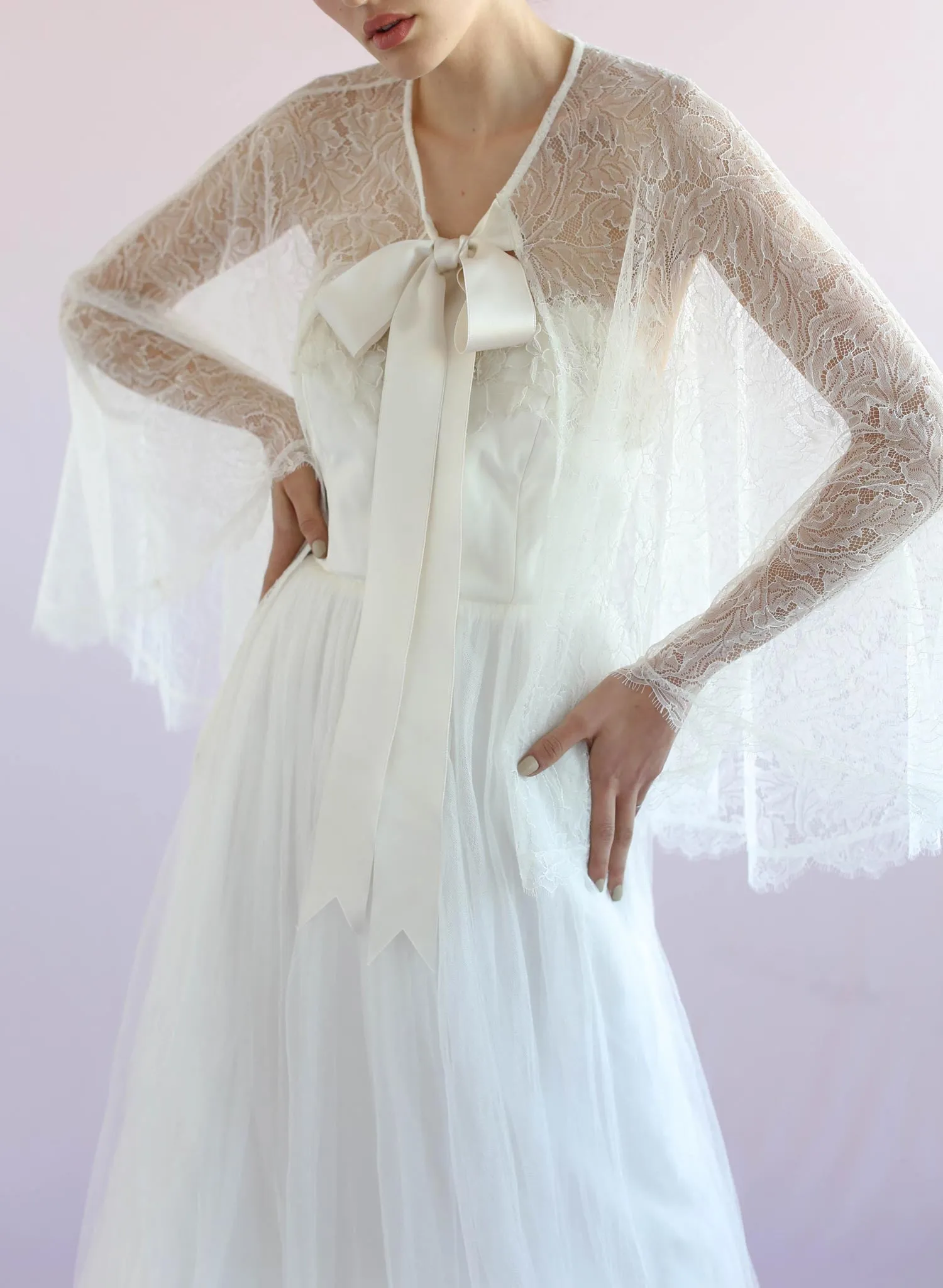 Gardenia - Sheer lace cape - Style # TH015