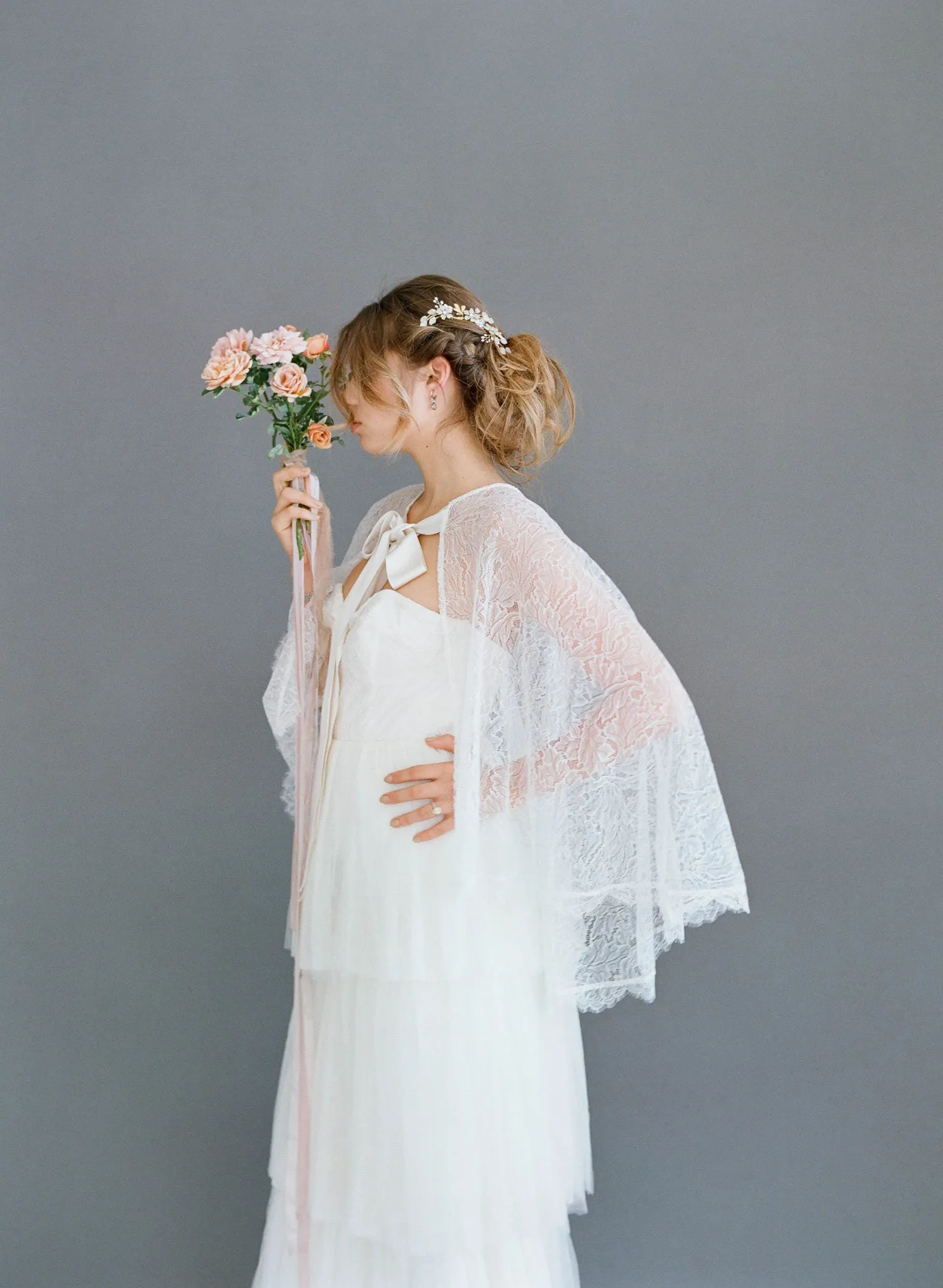 Gardenia - Sheer lace cape - Style # TH015