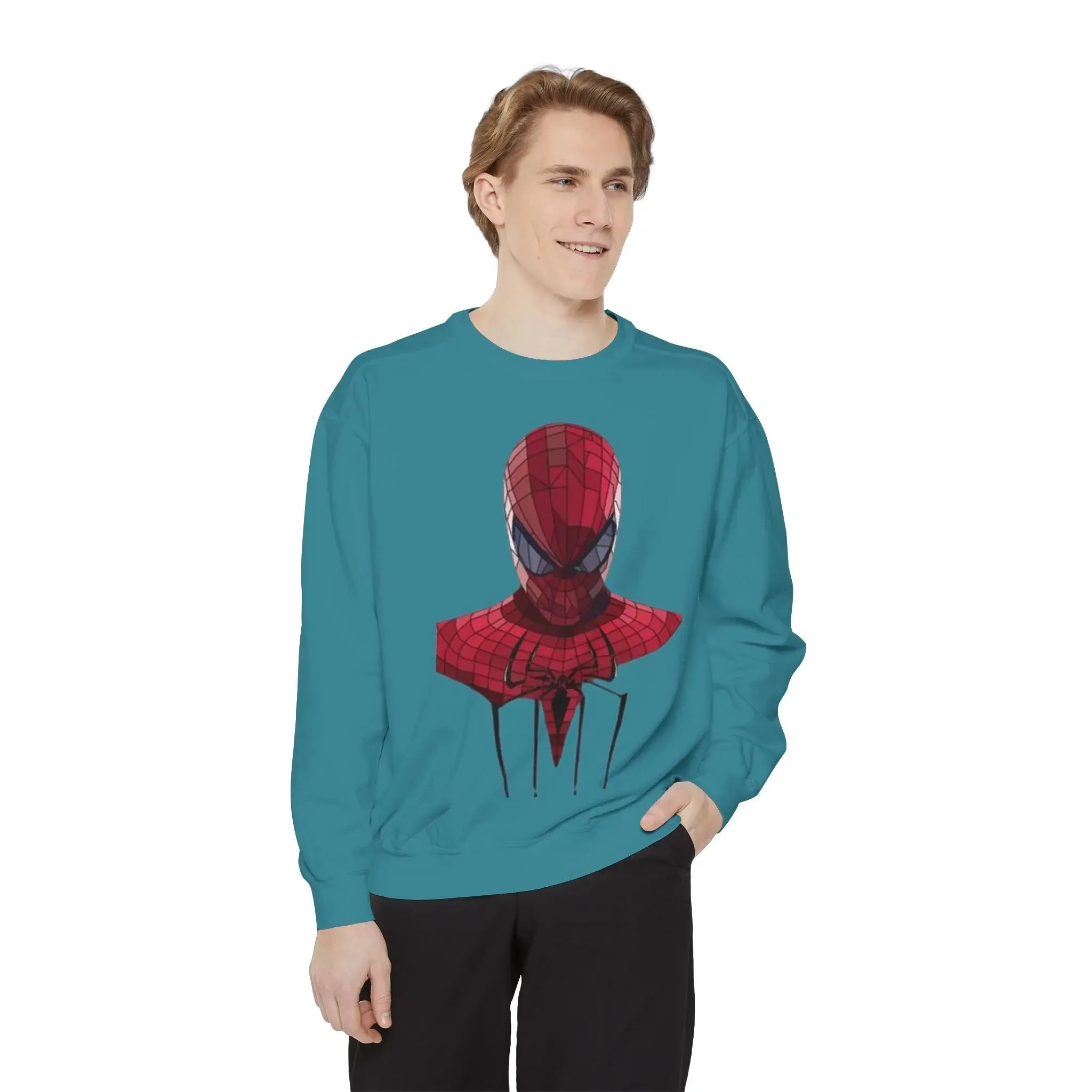 Garment-Dyed Spider-Man Sweatshirt for Fans – Cozy & Stylish Yellow Apparel