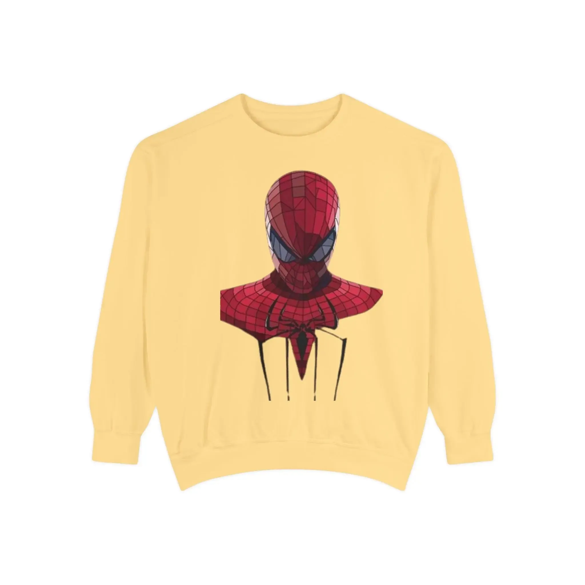 Garment-Dyed Spider-Man Sweatshirt for Fans – Cozy & Stylish Yellow Apparel