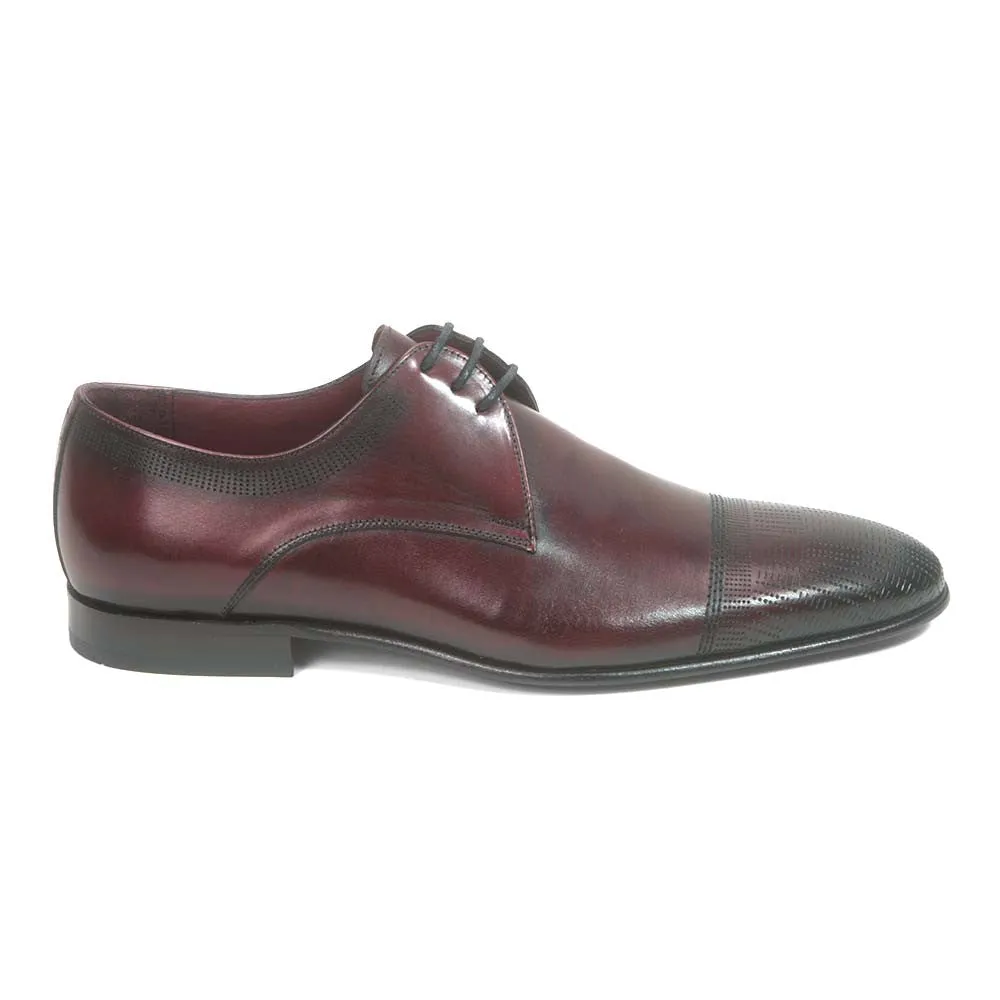 Golden Pass Men's Burgundy Cap Toe Leather Sole Oxfords Dress Shoes