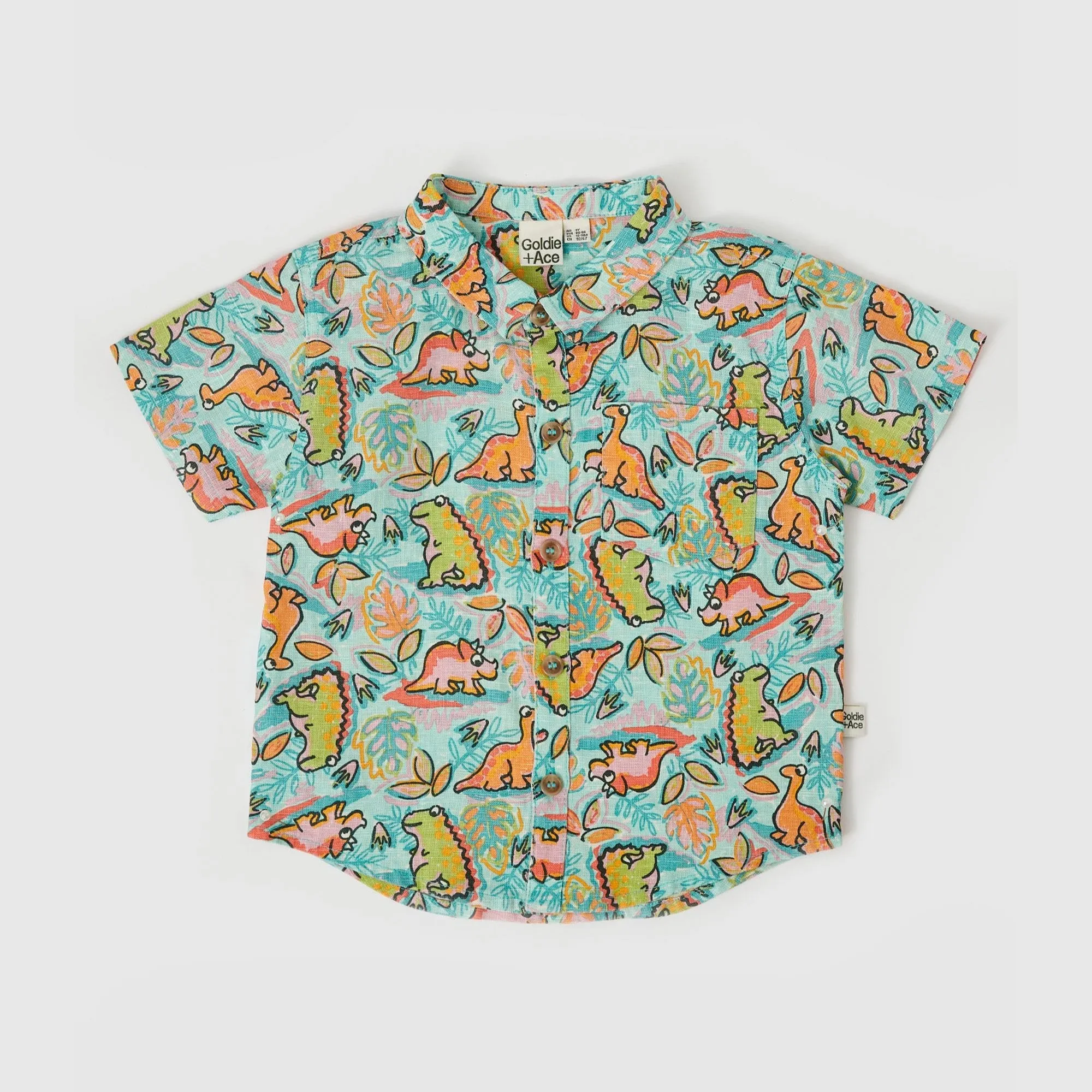 Goldie   Ace Holiday Linen Shirt Dino  Jungle