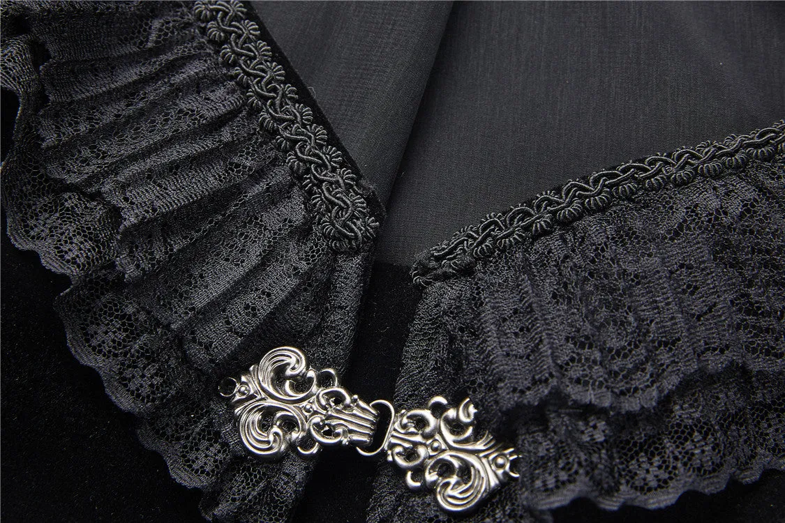 Gothic velvet swallow lace tail jacket JW174