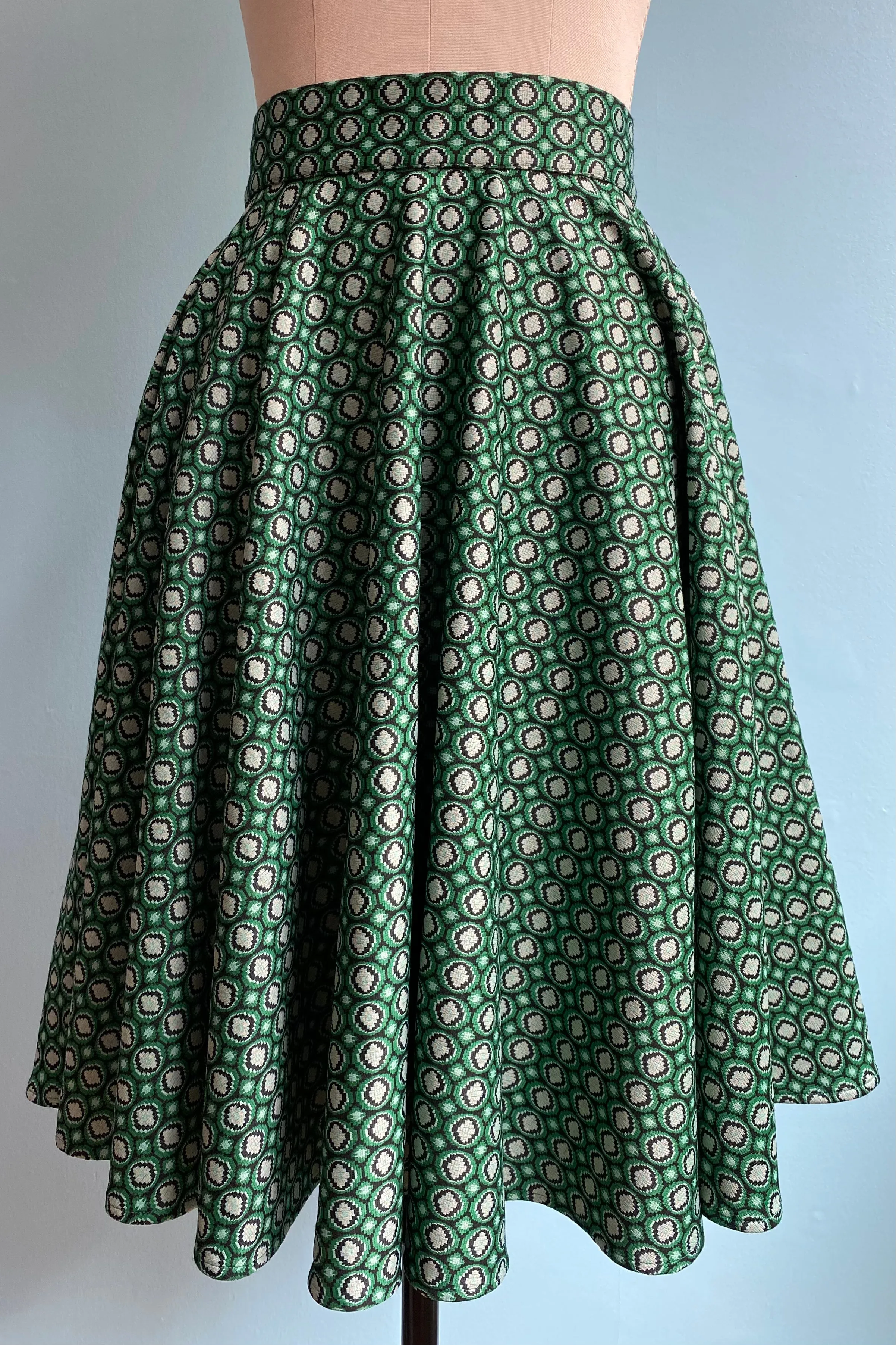 Green Dot Circle Skirt by Heart of Haute