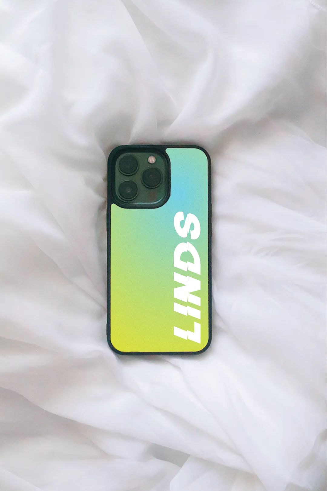 Green Gradient Custom text iPhone case