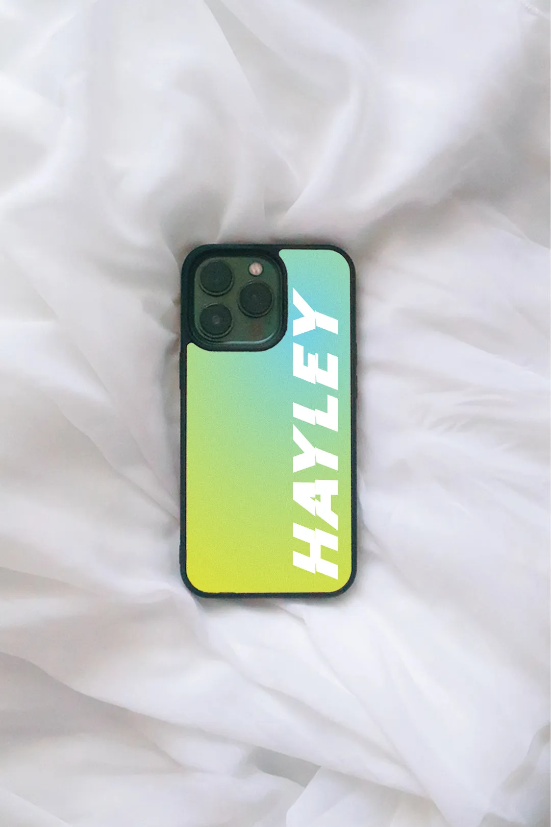 Green Gradient Custom text iPhone case