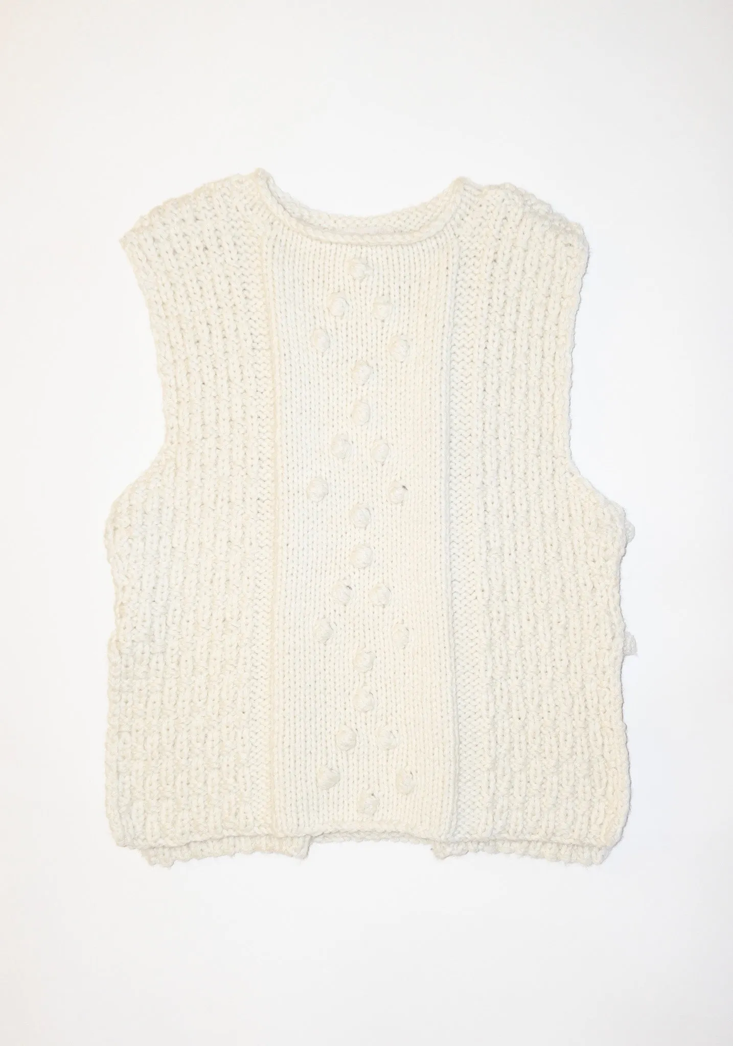 Hand Knit Gilet in Cream