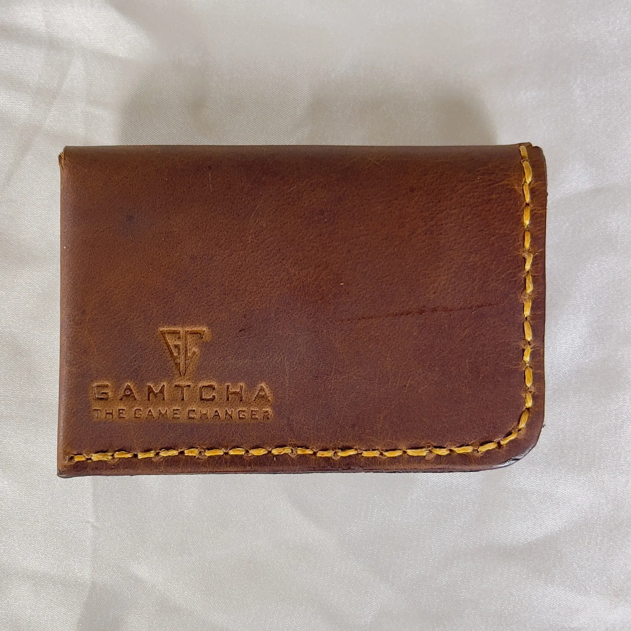 HAND SEWN LEATHER CARDHOLDER -STYLE 3-PIN