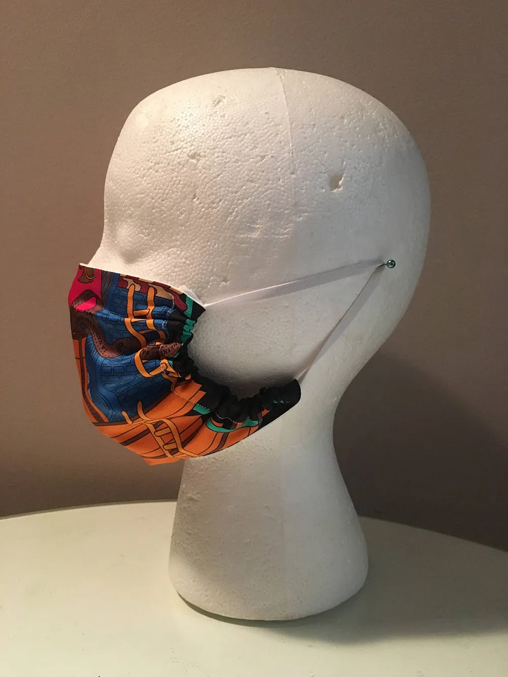 Handmade Hermes La Maison Des Carres Silk Scarf Face Mask