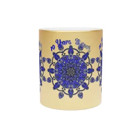 Handmade Mandala Metallic Mug - 10th Anniversary Design