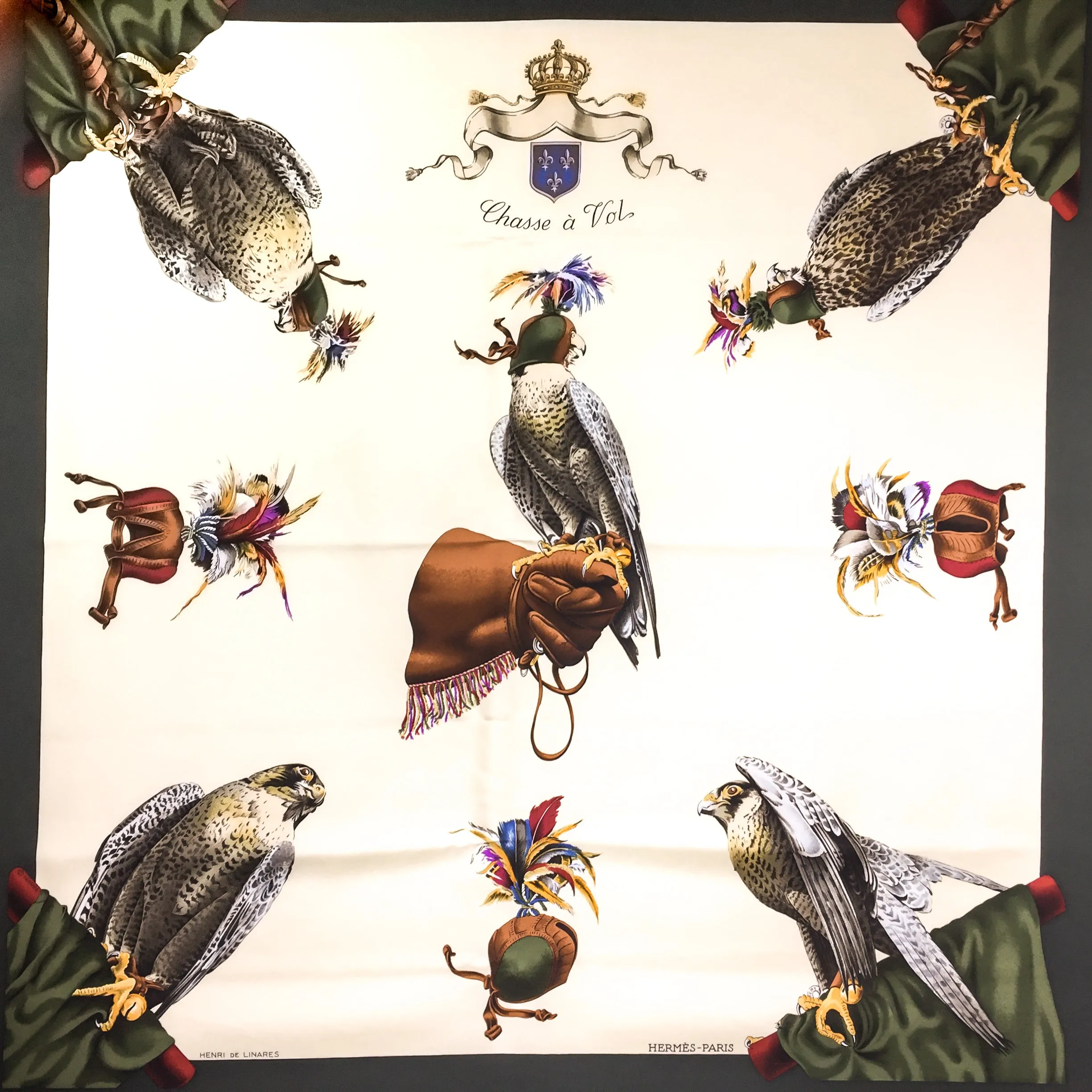 Hermes Silk Scarf Chasse a Vol Henri de Linares