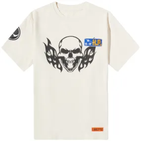 Heron Preston Flaming Skull T-Shirt Off White