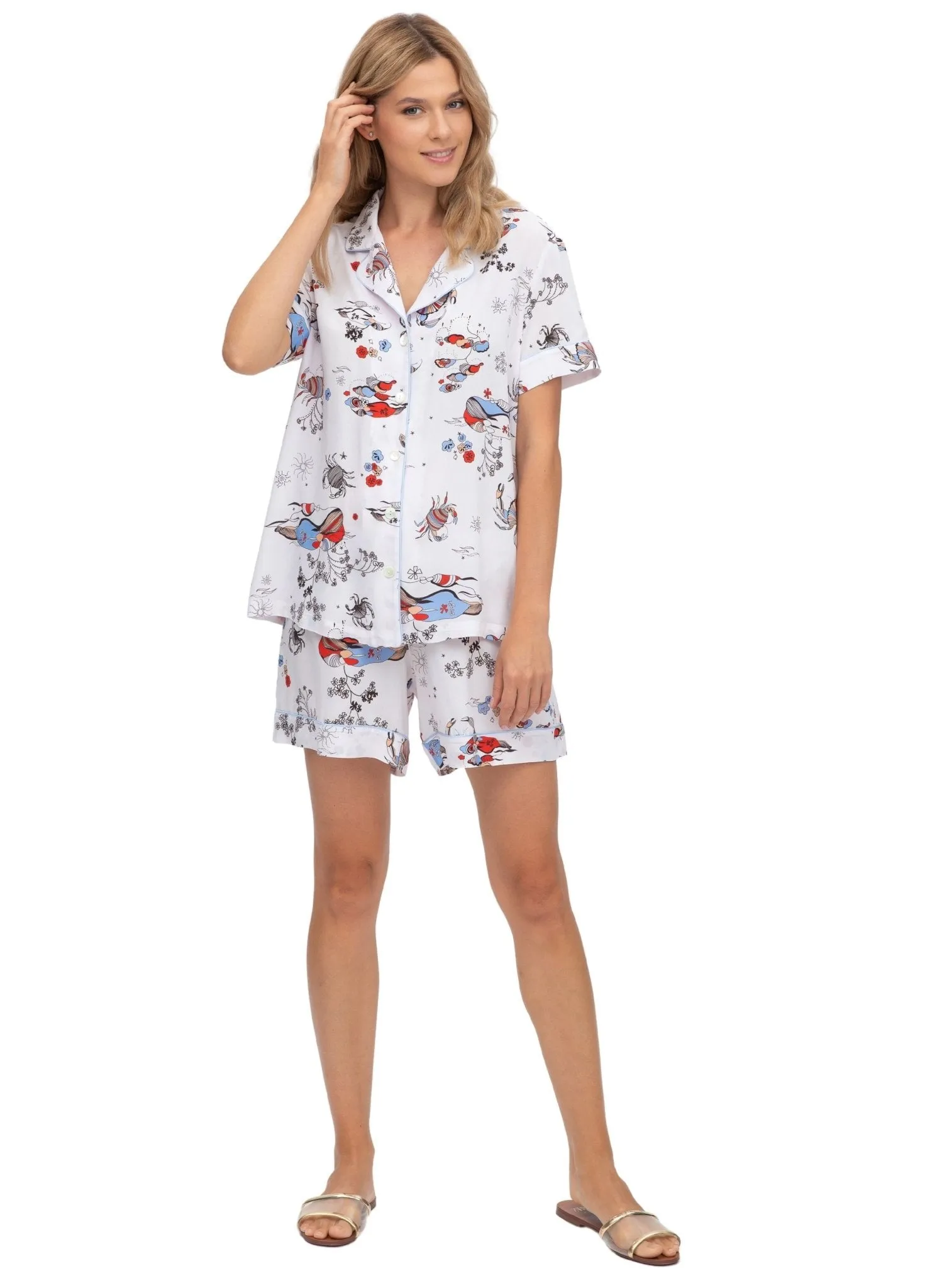 Honey Short Maternity Pyjama - Crabs