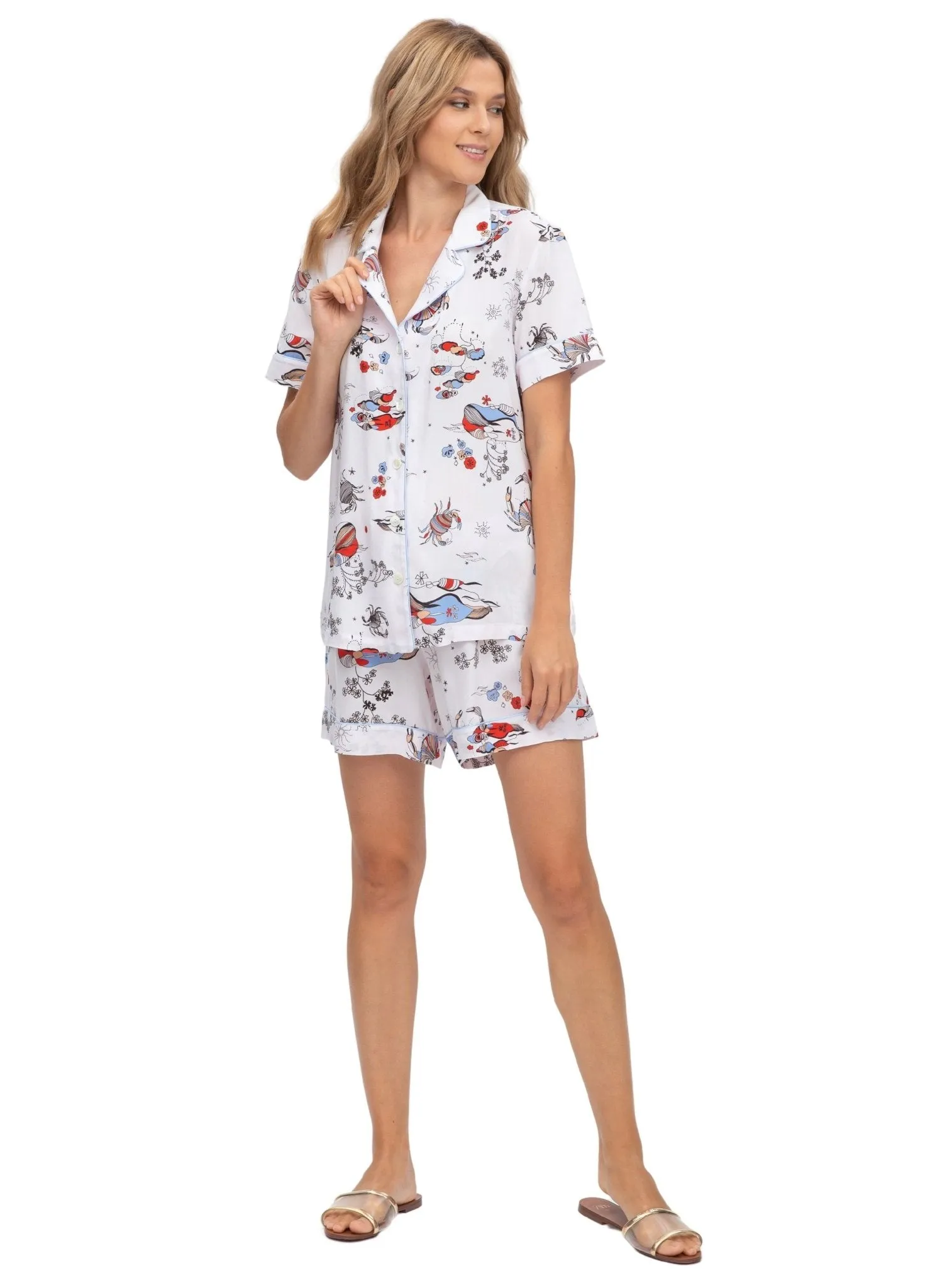 Honey Short Maternity Pyjama - Crabs