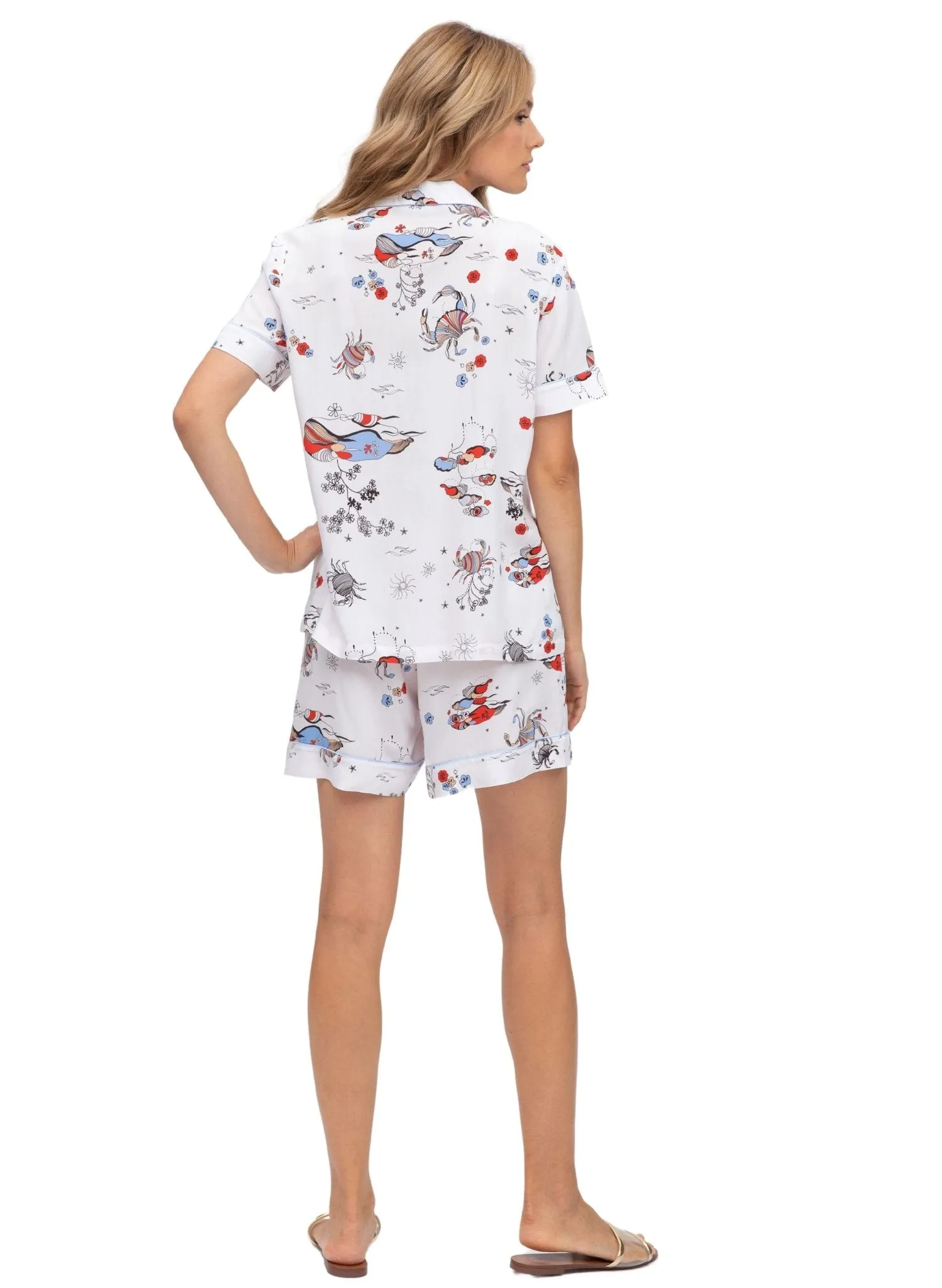 Honey Short Maternity Pyjama - Crabs