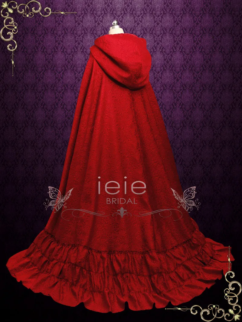 Hooded Red Long Cloak Cape SCARLETT