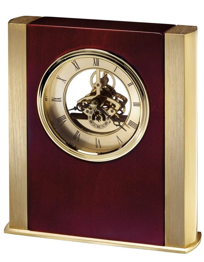 Howard Miller Essex Tabletop Clock - Skeleton Dial - Brass Tone - Rosewood Hall