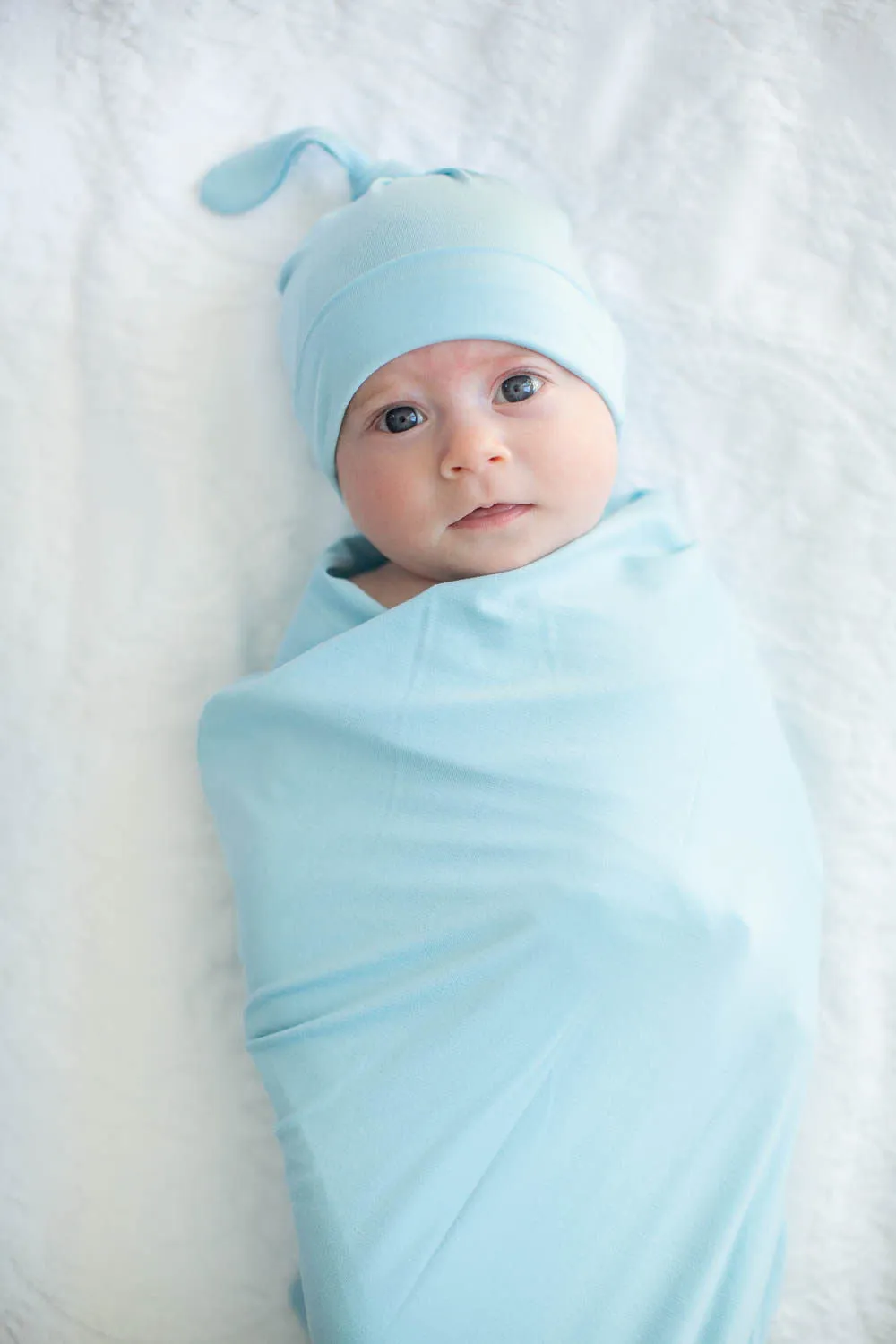 Isla Robe & Light Blue Swaddle Blanket Set