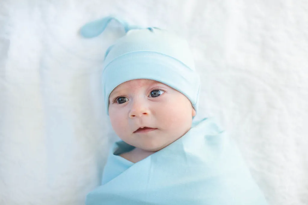 Isla Robe & Light Blue Swaddle Blanket Set