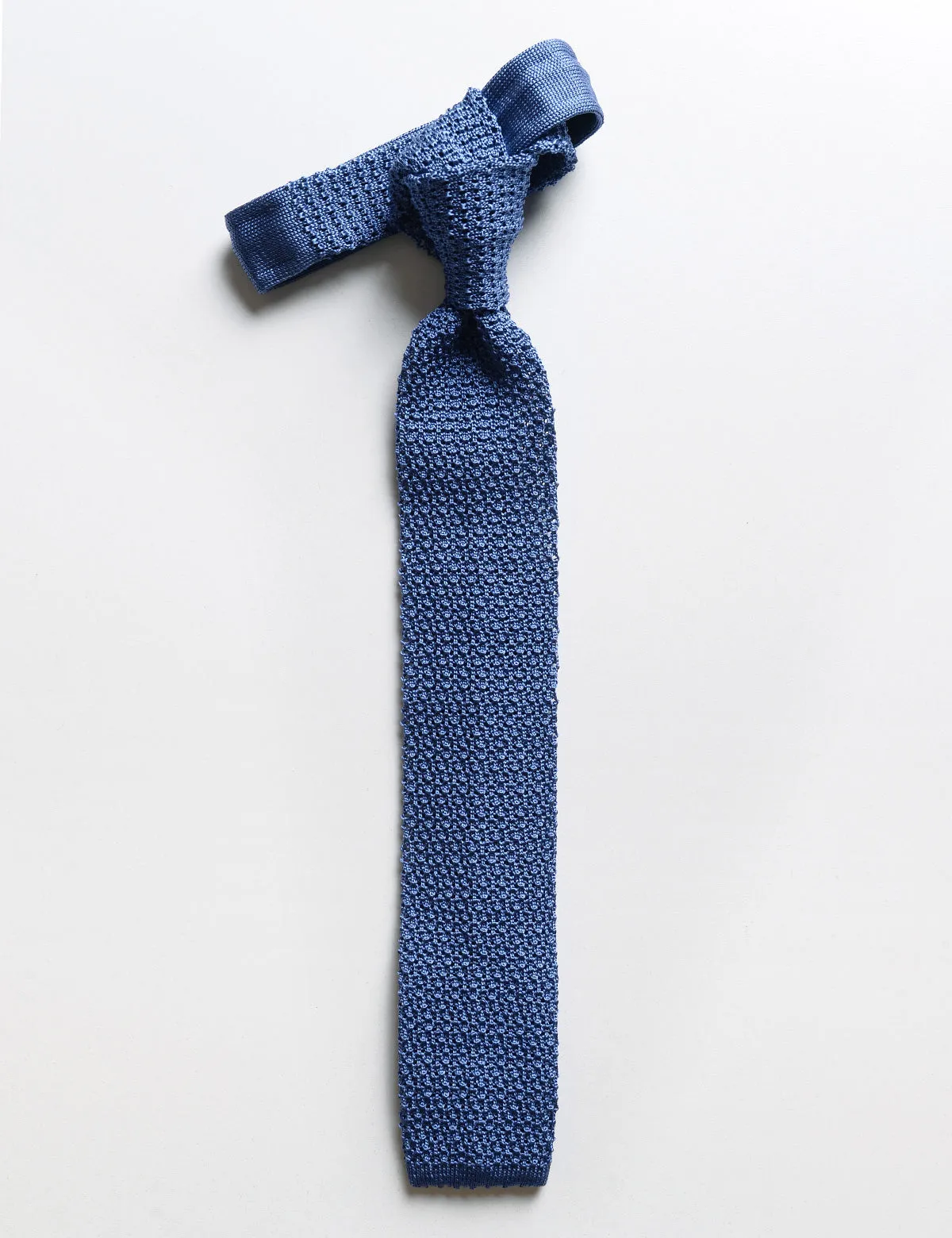 Italian Silk Knit Tie - Blue Poppy