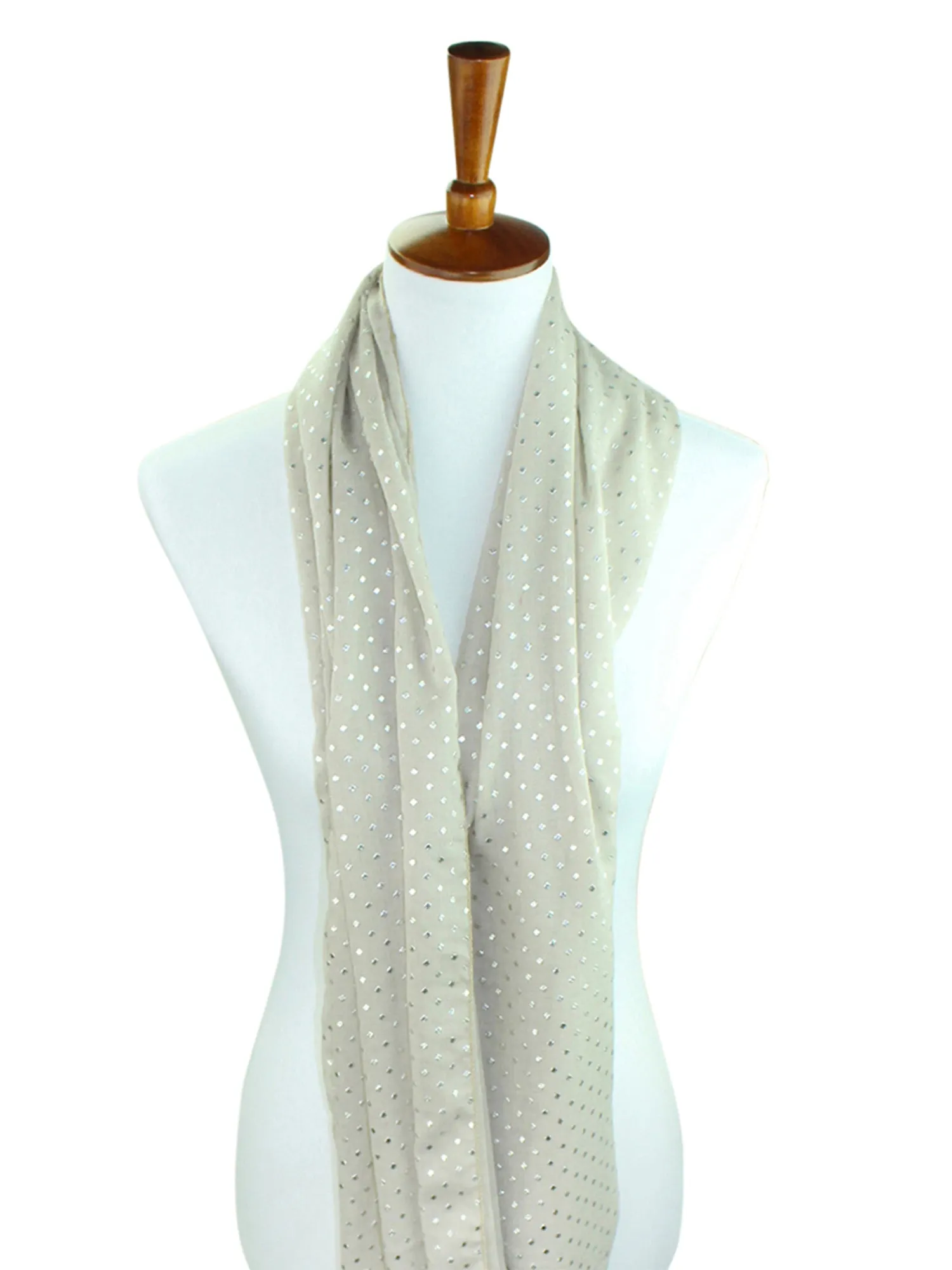 Ivory Ring Infinity Scarf With Silver Studs