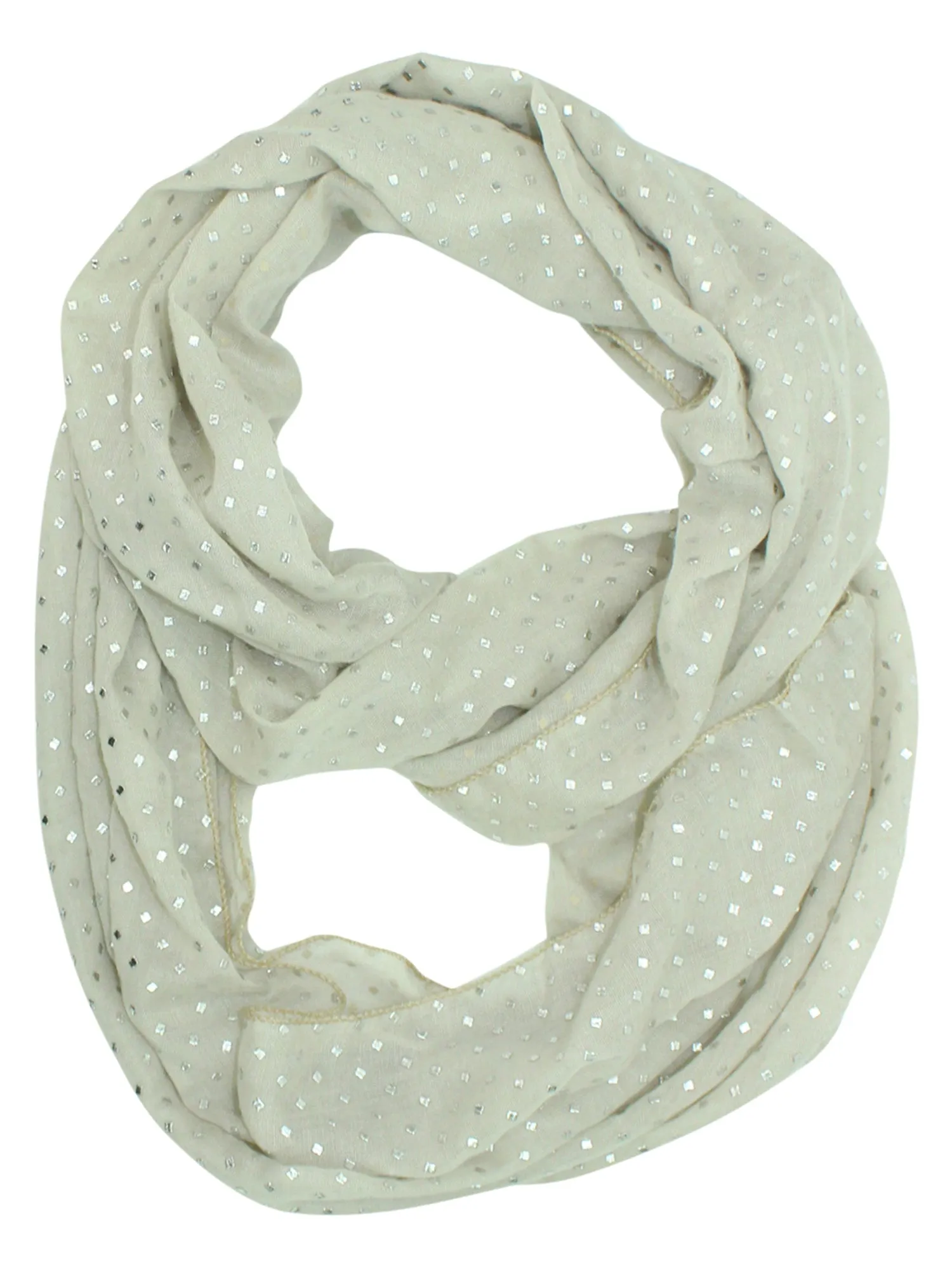 Ivory Ring Infinity Scarf With Silver Studs